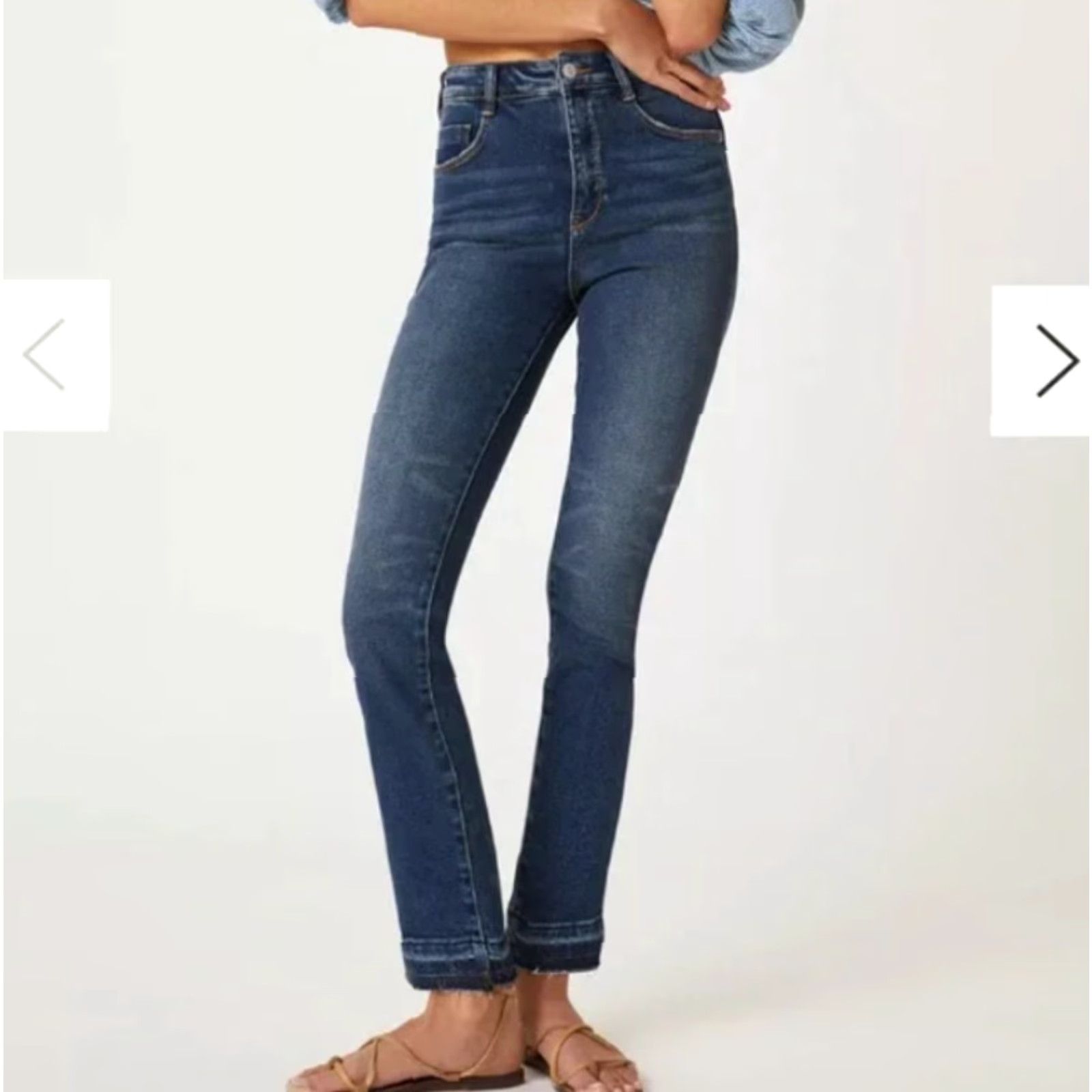 Vintage Pilcro The Cigarette Slim Straight Released Hem High Rise Jeans-Size 28 Women Blue Denim Cotton Blend Slim Fit 5-Pocket Size 28" / US 6 / IT 42 - 2 Thumbnail