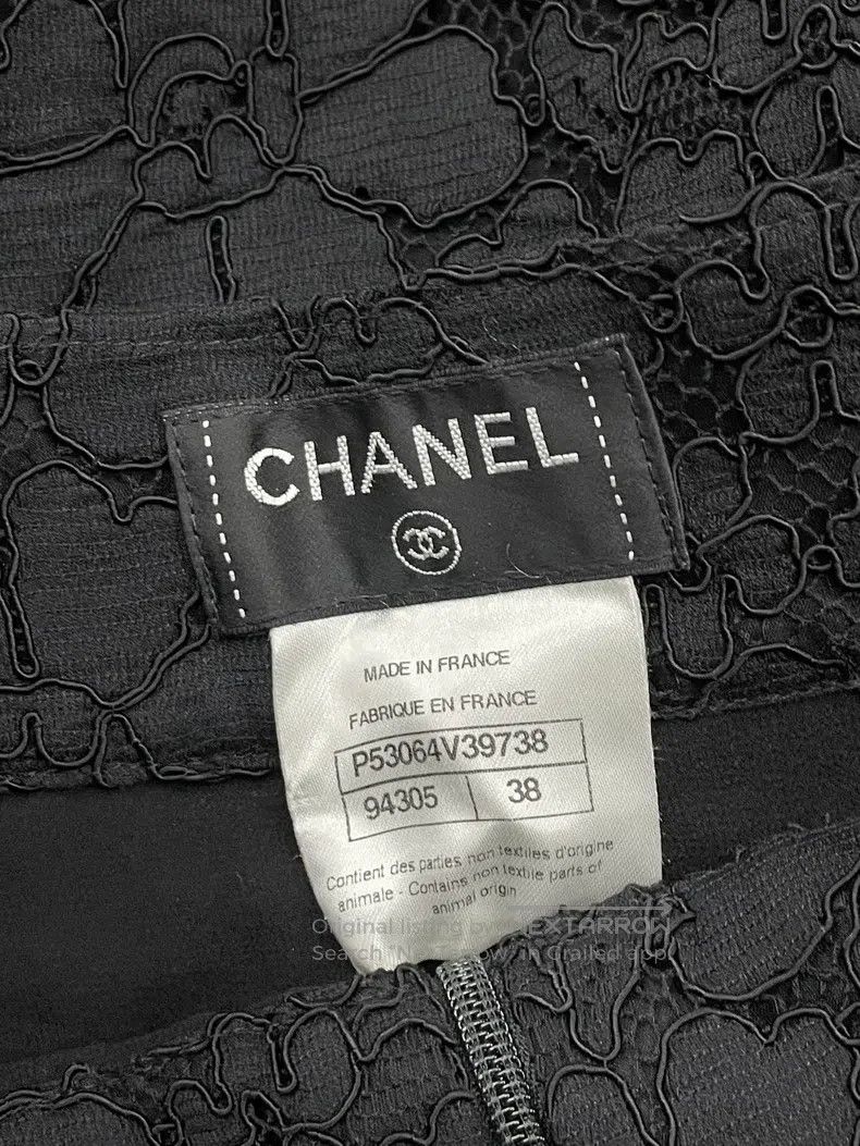 Chanel Chanel Black lace wide-leg trousers Size 25" / US 0 / IT 36 - 4 Thumbnail