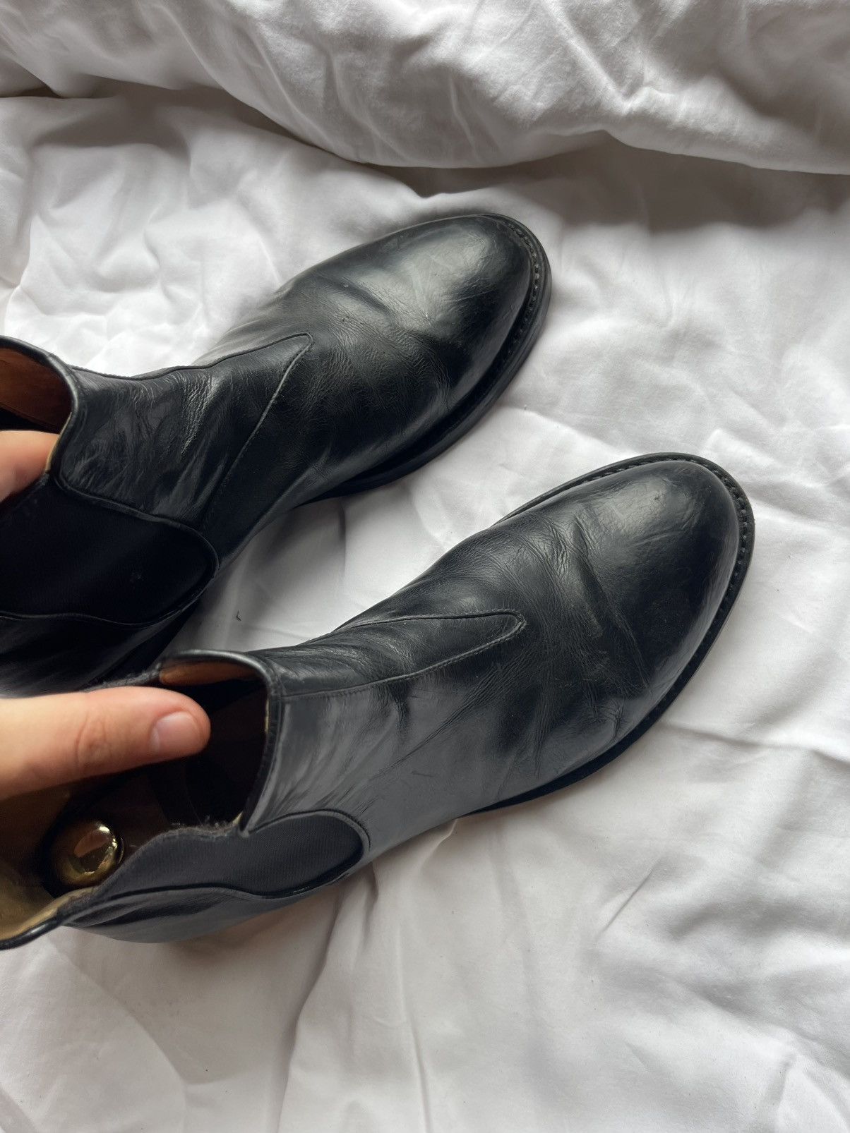 Officine Creative Oficine Creative black chelsea Leather Boots Guidi style Size US 10 / EU 43 - 11 Thumbnail