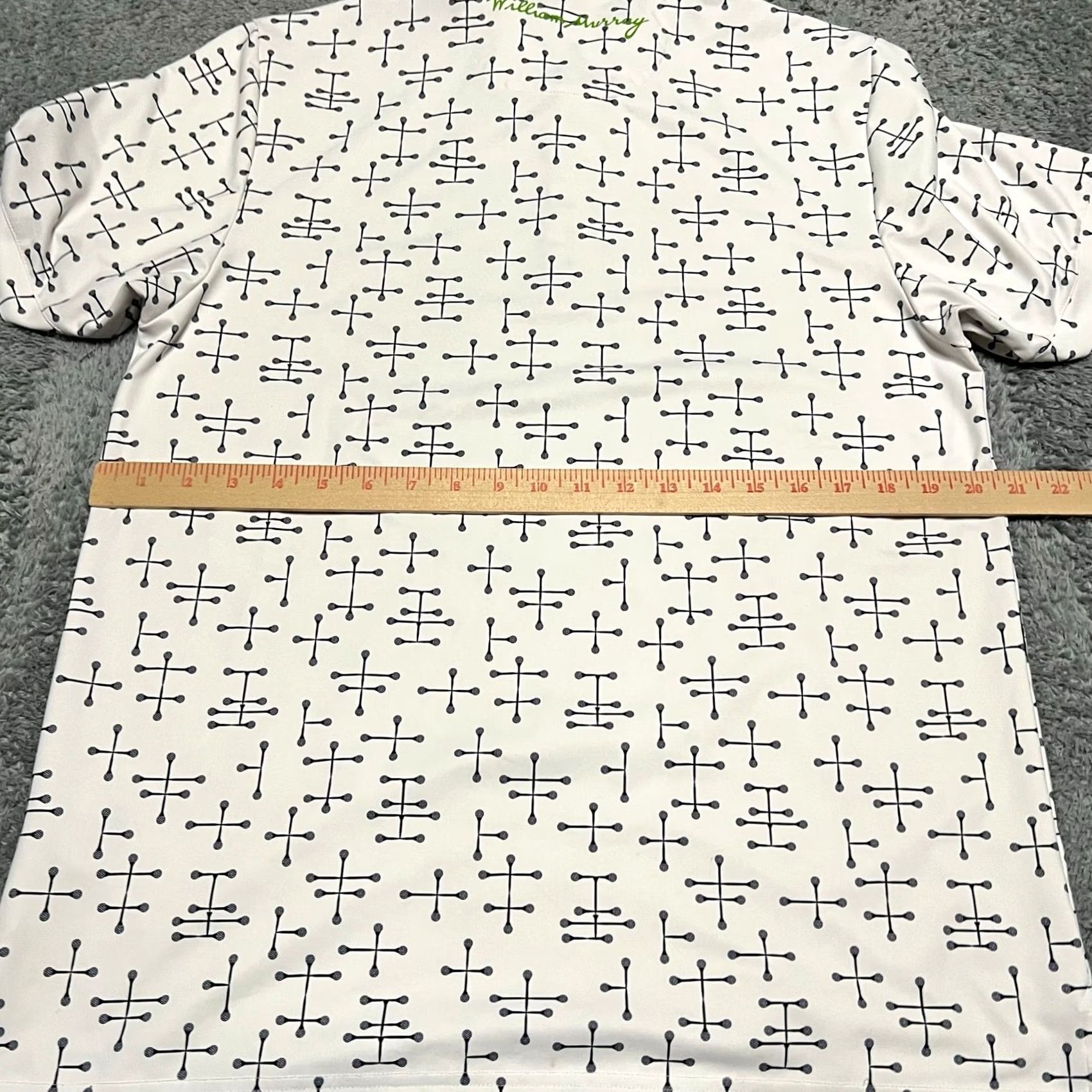 Vintage William Murray Polo Shirt Mens Medium White Performance Golf Geometric Size US M / EU 48-50 / 2 - 5 Thumbnail