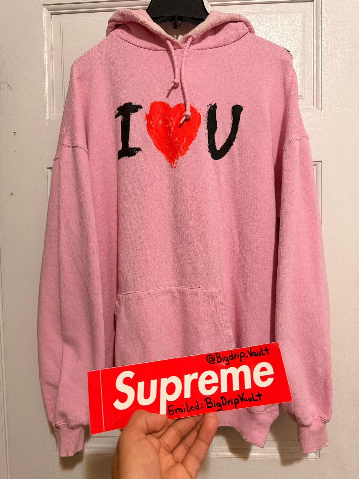 Balenciaga I Love You-Pink Balenciaga Distressed hoodie Size US XS / EU 42 / 0 - 2 Thumbnail