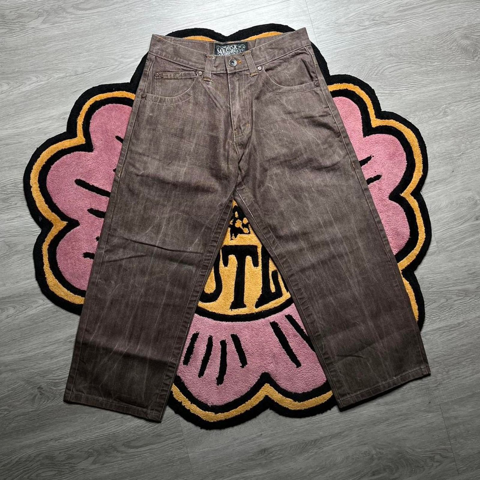 Mecca × Vintage Vintage Y2K Mecca Wide Leg Relaxed Fit Denim Jeans 32x27 Size US 32 / EU 48 - 1 Thumbnail