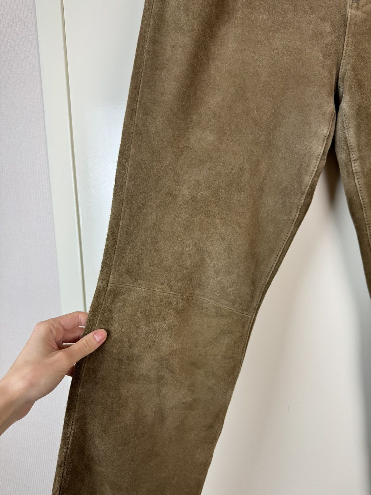 Lauren Ralph Lauren Ralph Lauren Suede Leather Brown Vtg Pants Trousers Cowboy Size 32" / US 10 / IT 46 - 5 Thumbnail