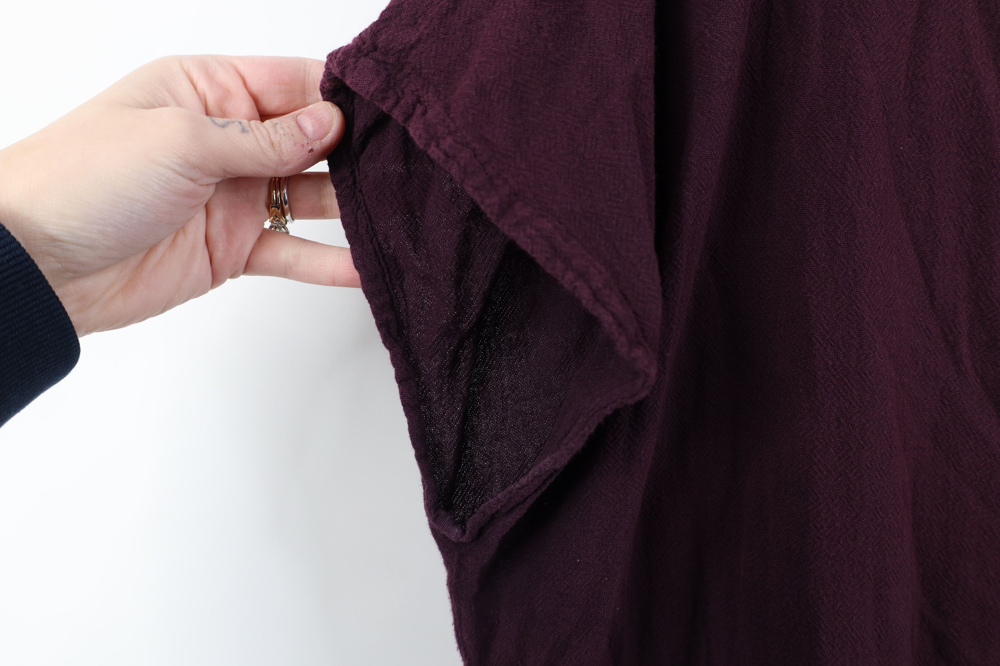 Vintage Vintage 90s Lagenlook Cotton Dolman Sleeve T-Shirt Purple Size 3XL / US 20-22 - 7 Thumbnail