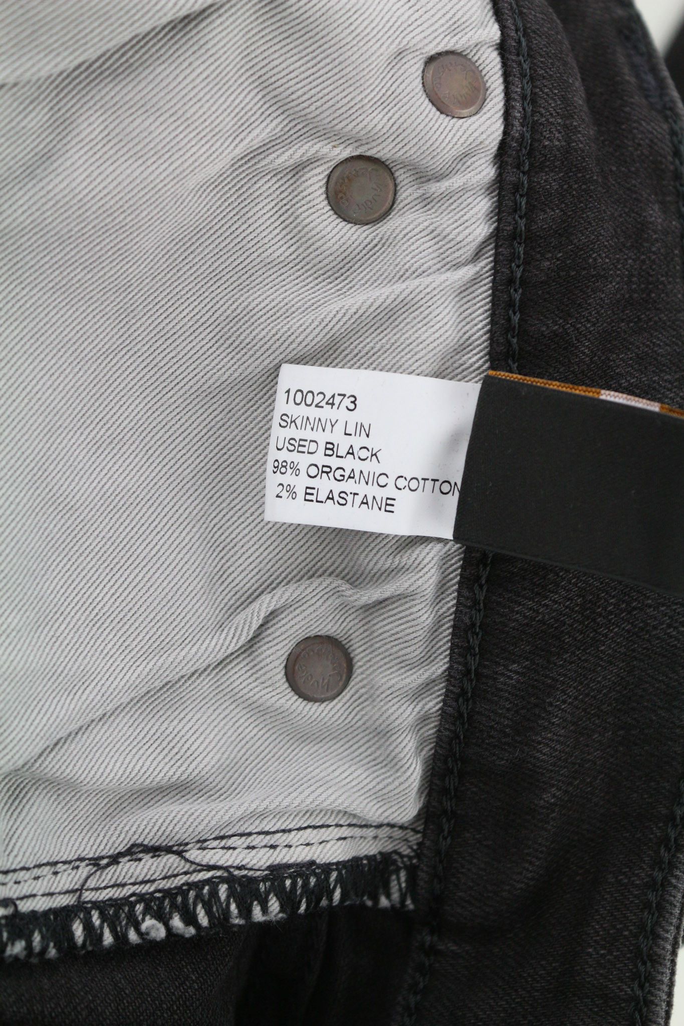 Nudie Jeans SKINNY LIN USED BLACK W29/L32 Organic Cotton Jeans 80434 Size US 29 - 7 Thumbnail