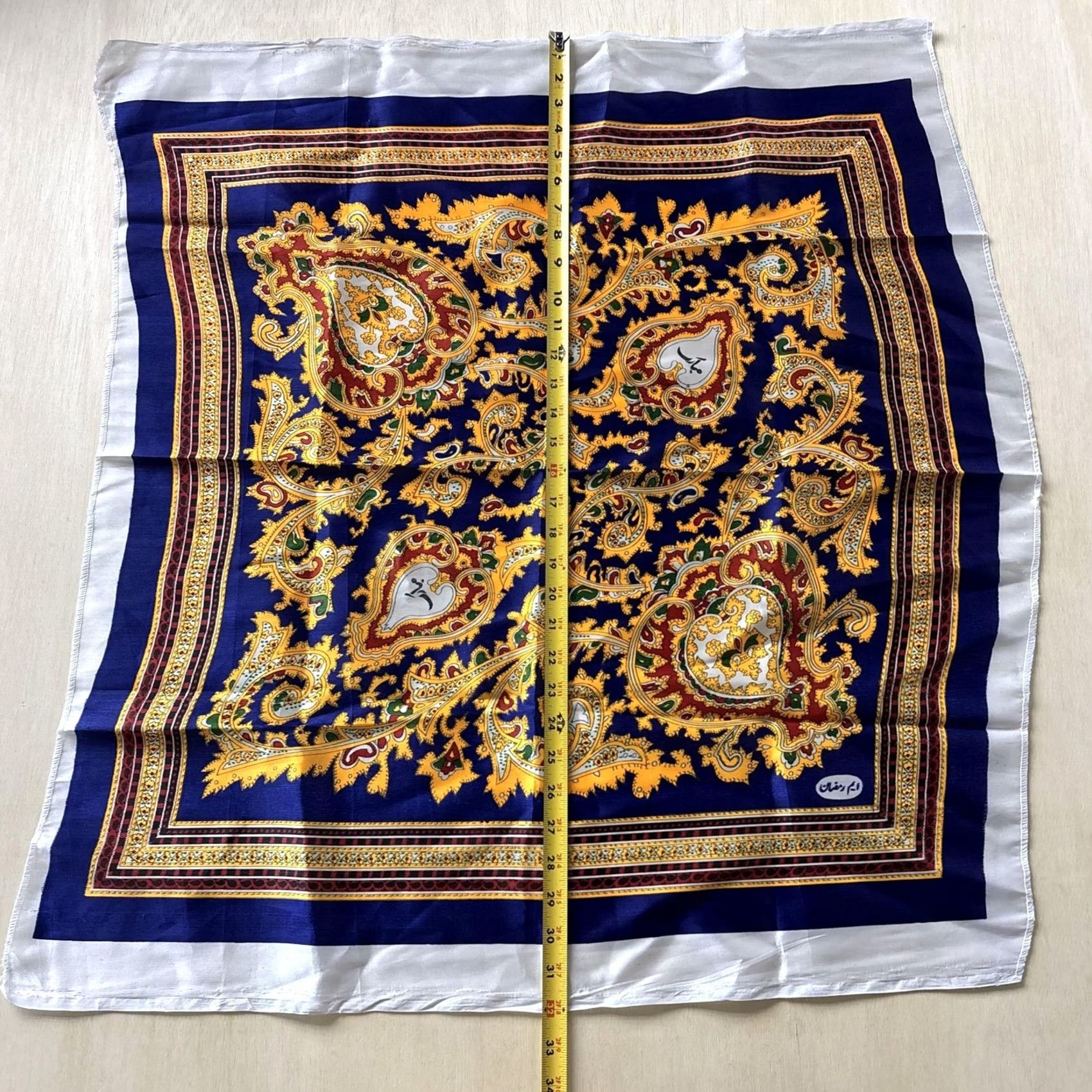 Vintage VINTAGE Square Scarf Womens One Size Blue Paisley Satin Silky Neck Head Wrap Bandana Size ONE SIZE - 2 Thumbnail