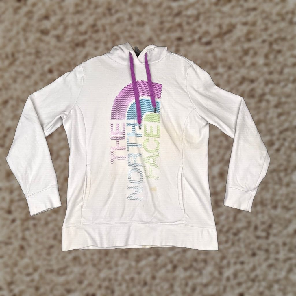 The North Face The North Face Hoodie Womens Large White Pullover Fleece Logo Sweatshirt READ Size L / US 10 / IT 46 - 1 Thumbnail