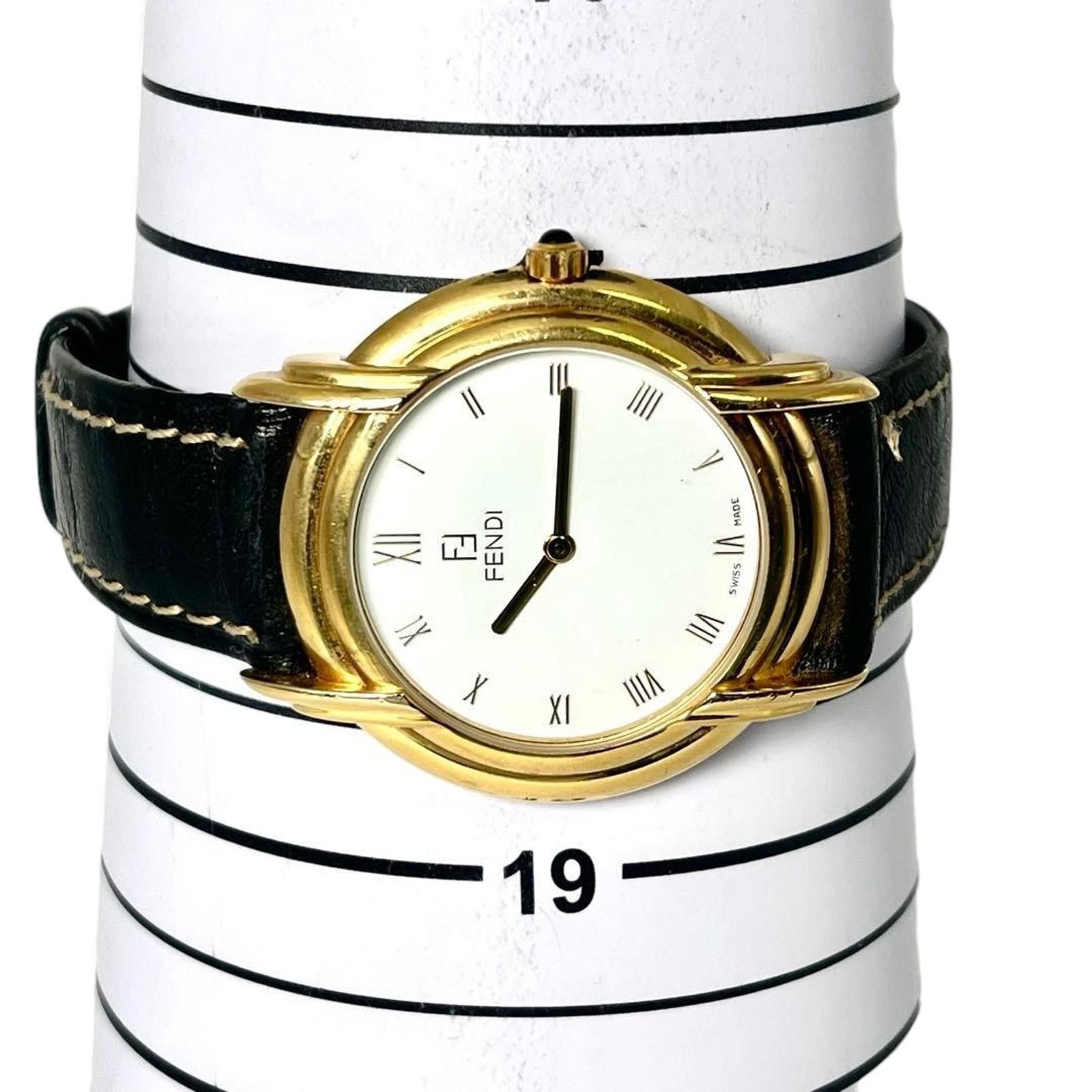 Fendi Fendi - Vintage Gold Tone Leather Strap Watch Size ONE SIZE - 9 Thumbnail