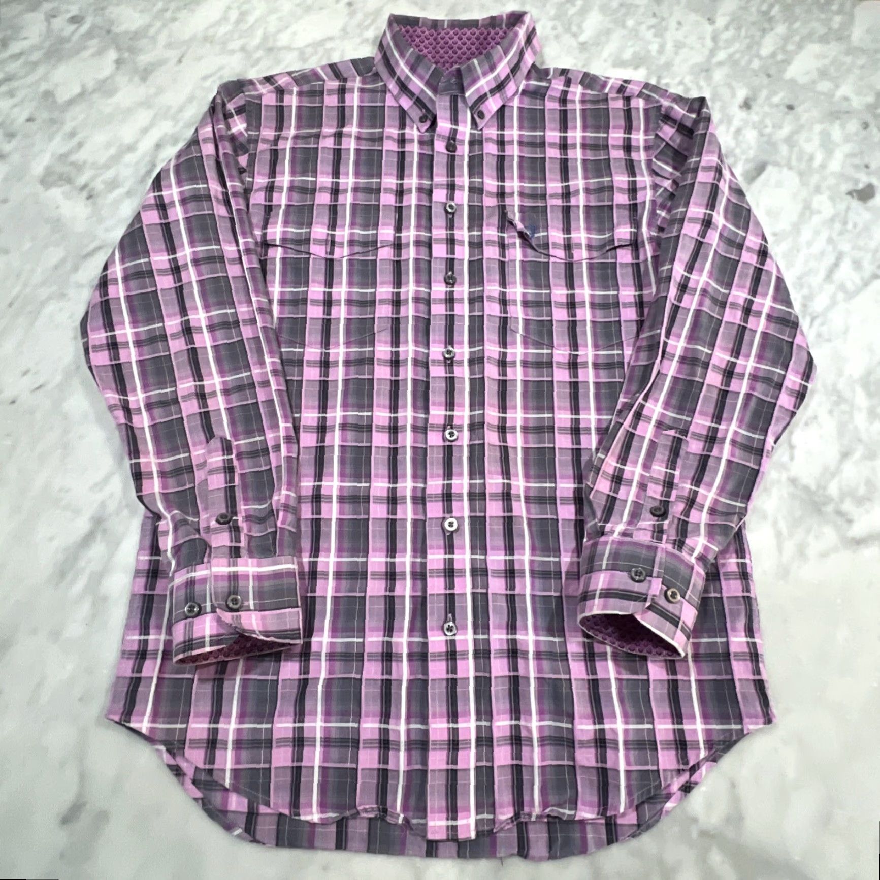 Vintage Panhandle Select Shirt Men’s Medium Button Down Plaid Pink Gray Long Sleeve Size US M / EU 48-50 / 2 - 3 Thumbnail