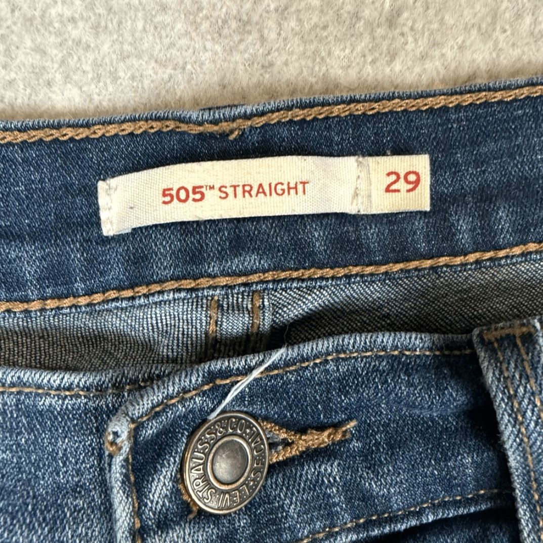 Levi's Levi's 505 Jeans Womens Size 29 Medium Wash Denim Straight Leg Pockets Blue 29 Women Size 29" - 2 Thumbnail