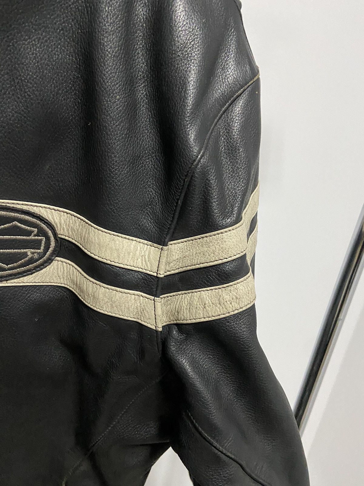 Harley Davidson × Vintage Harley Davidson leather jacket big logo moto vintage Size US XL / EU 56 / 4 - 8 Thumbnail