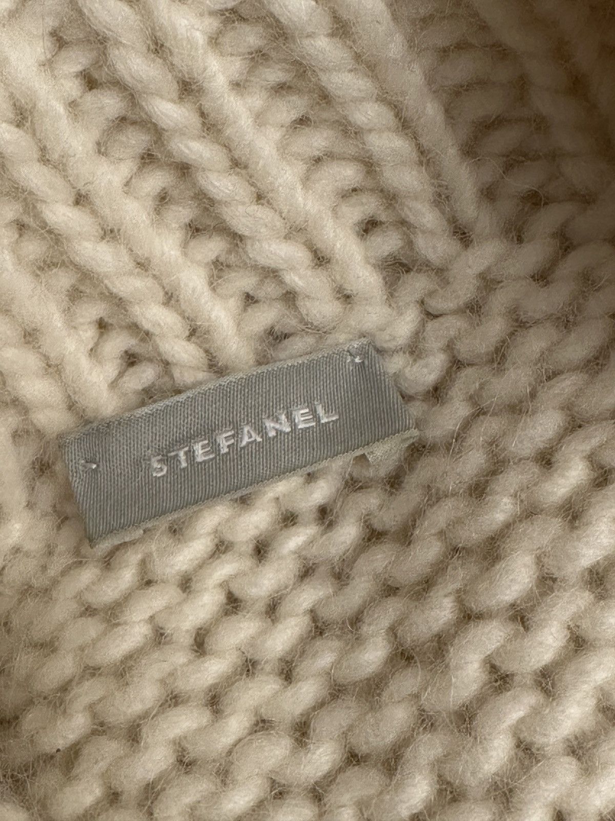 Other Stefanel Wool Alpaca Sweater Poncho (S) Cream Size S / US 4 / IT 40 - 2 Thumbnail