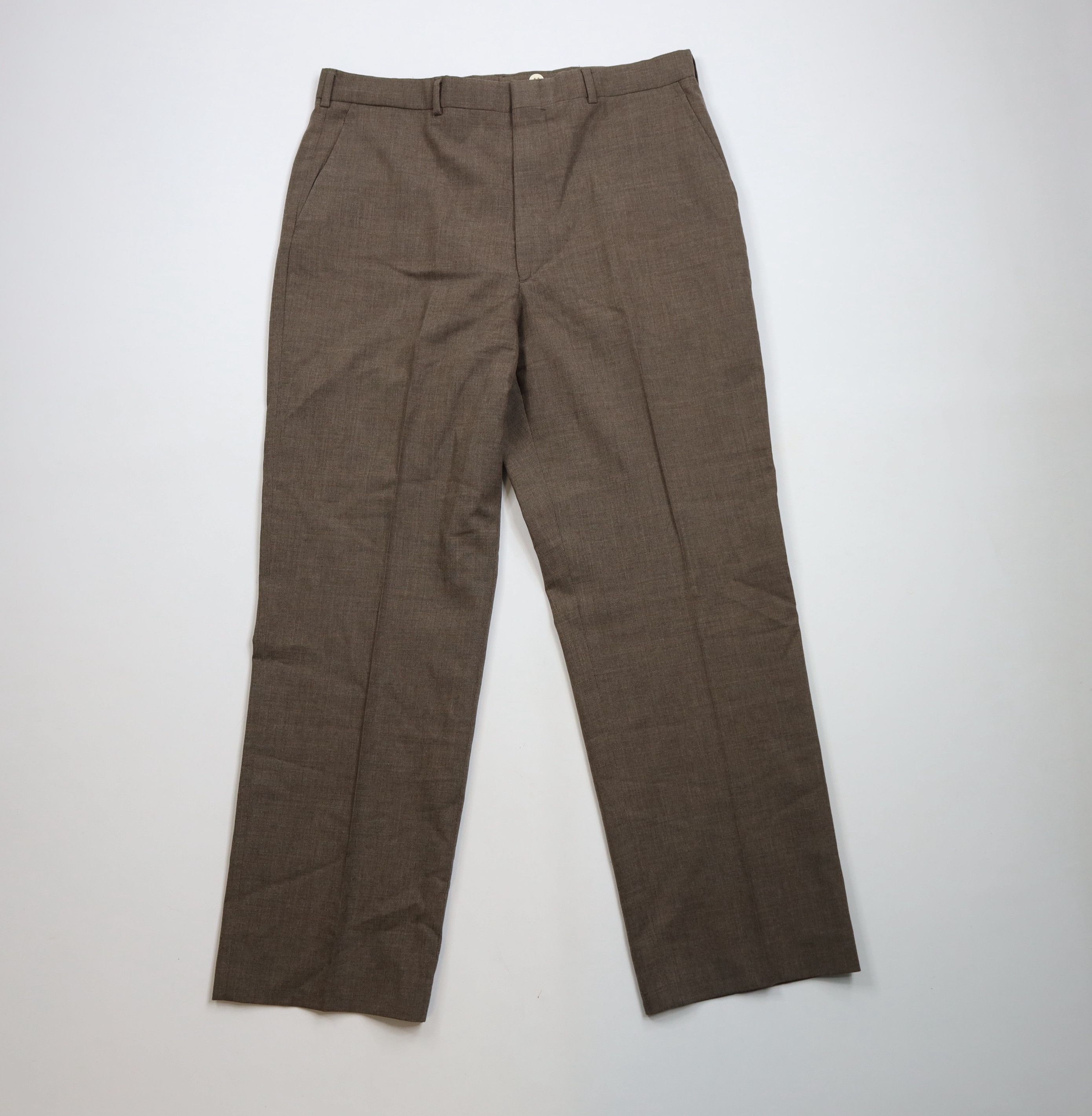 Lands' End × Vintage Vintage 90s Lands End Leg Chino Pants Trousers Brown USA Size US 36 / EU 52 - 1 Thumbnail