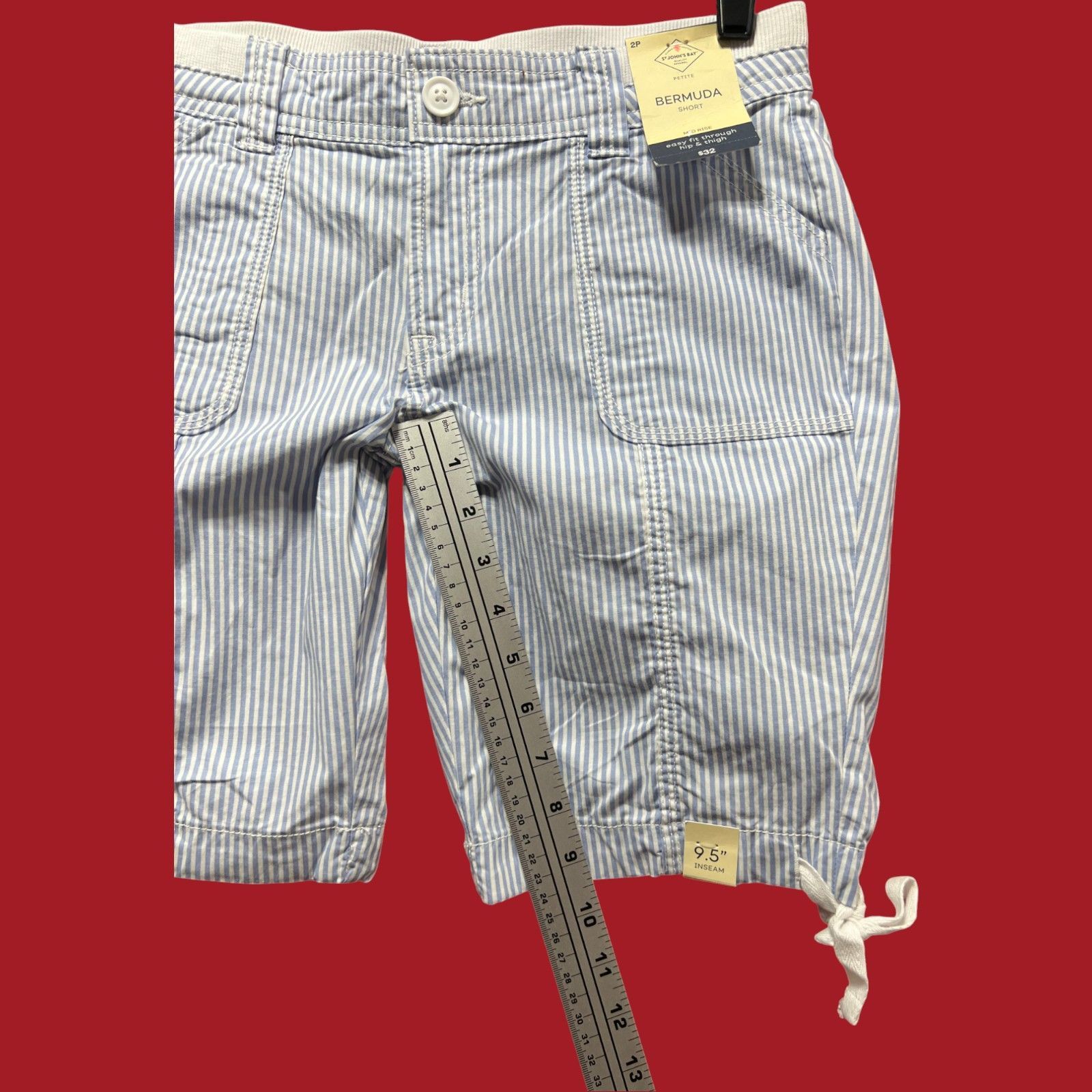 St. Johns Bay St. John's Bay - Women's Mid-Rise Cargo Bermuda Short - Blue Size 26" / US 2 / IT 38 - 8 Thumbnail