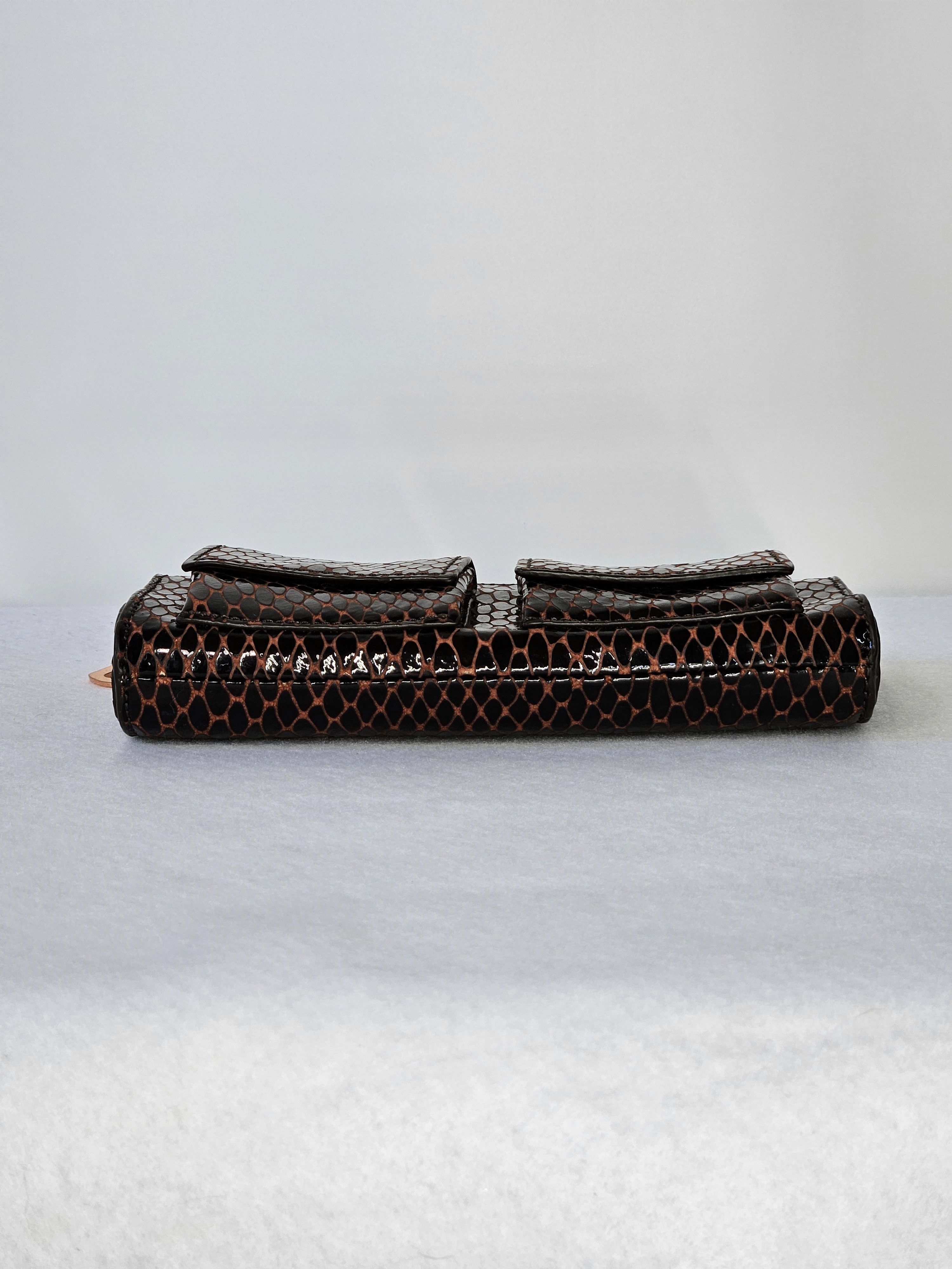 Other Sharon Gioe 8x4.5x2" Wallet Leather Embossed Snake Burgundy Size ONE SIZE - 6 Thumbnail