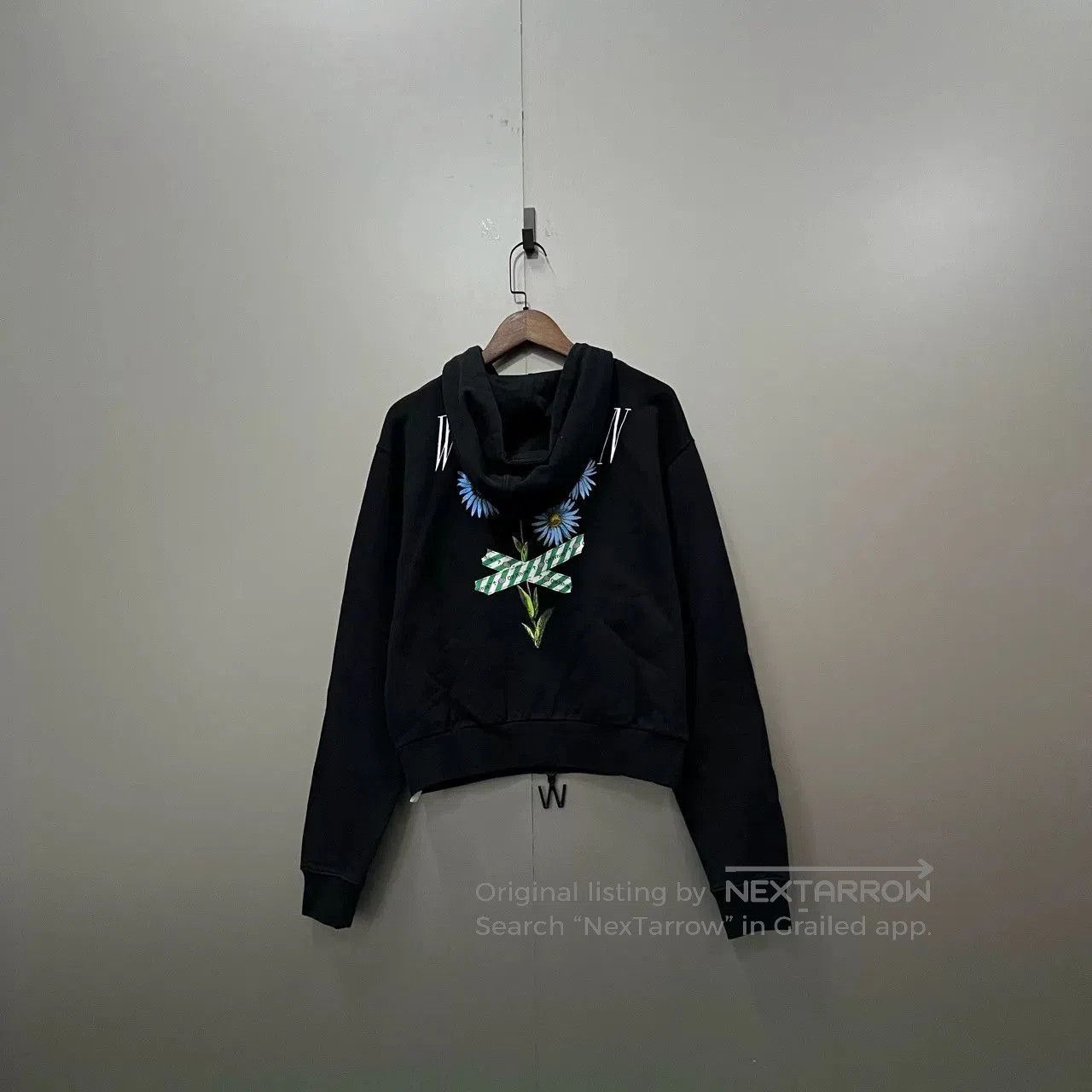 Off-White OFF White Black Floral Zip Hoodie. Size XXS / US 00 / IT 34 - 2 Thumbnail