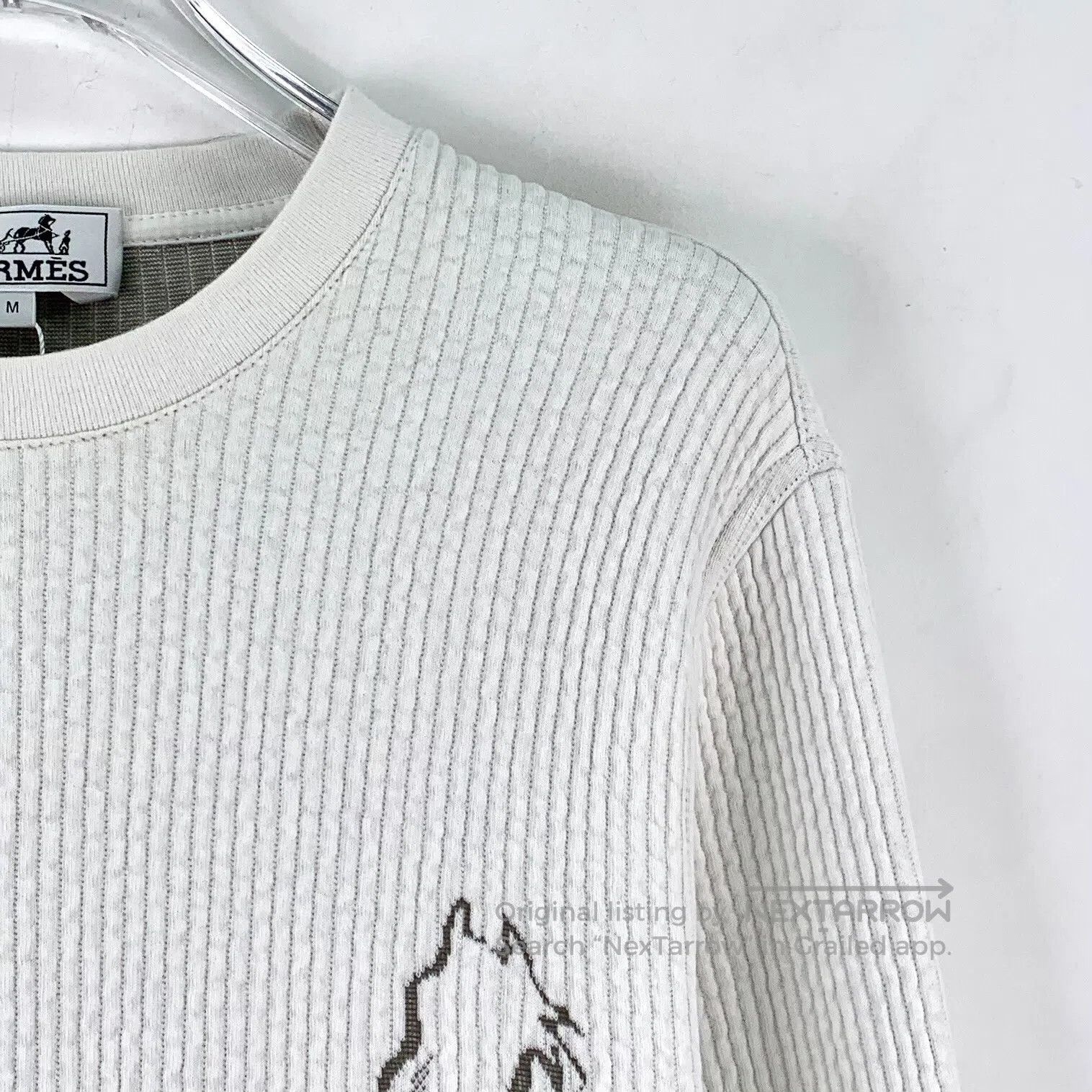 Hermes Hermes White horse totem jacquard cotton round neck long s Size US M / EU 48-50 / 2 - 3 Thumbnail