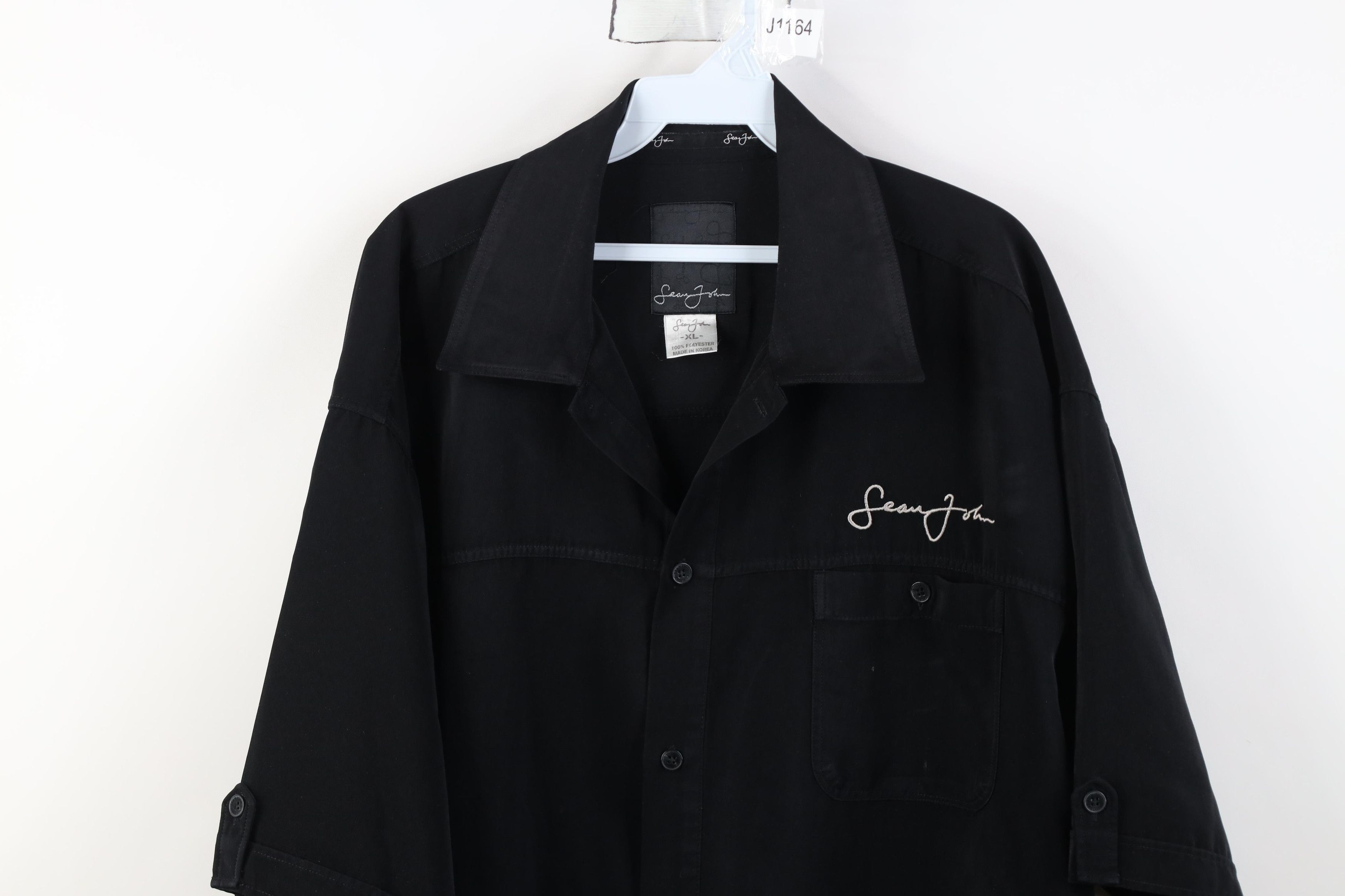 Sean John Vintage 90s Y2K Sean John Fit Collared Button Shirt Black Size US XL / EU 56 / 4 - 2 Thumbnail