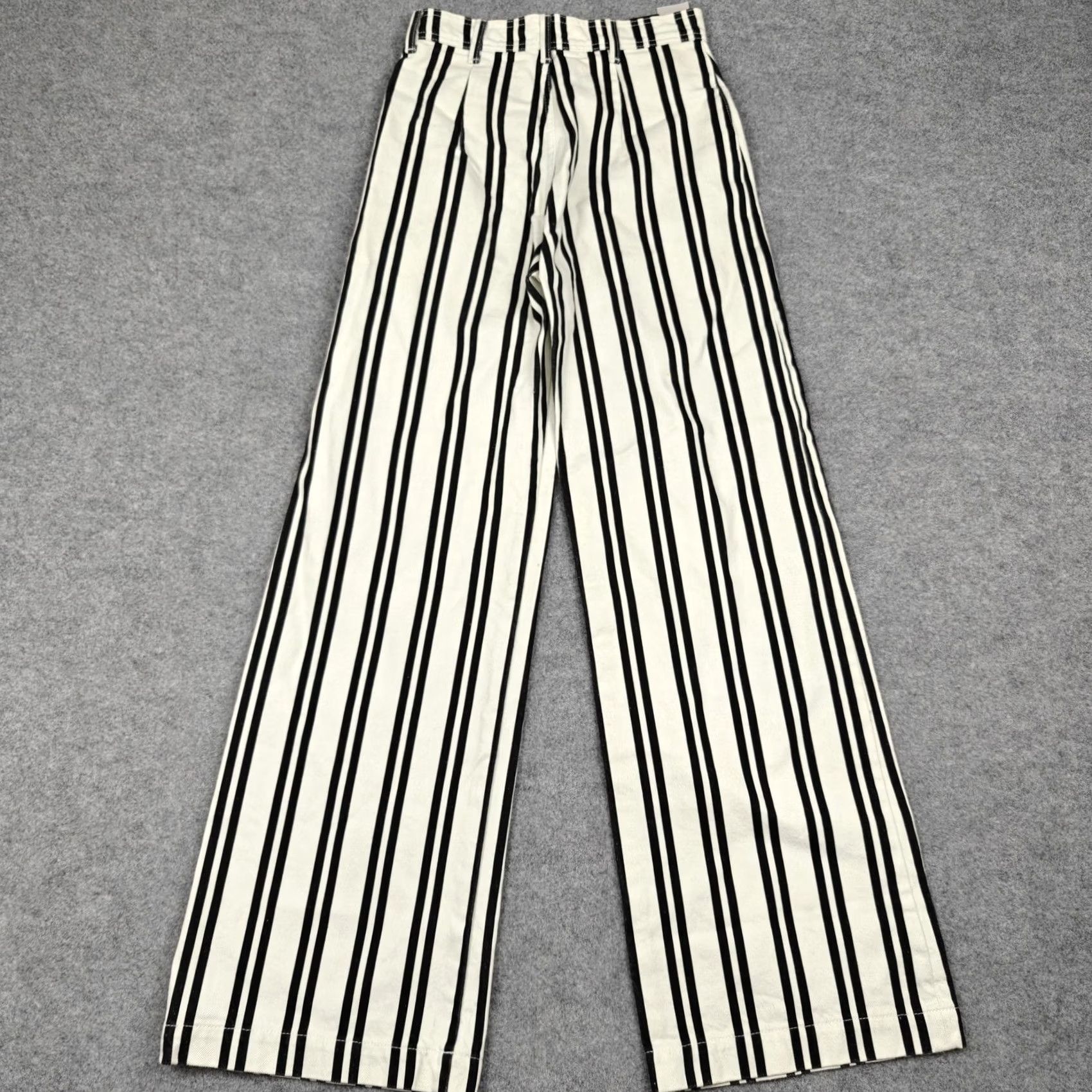 Reformation Reformation Jeans Womens 25 White Stripe Logan Ultra High Rise Wide Leg Denim 100% Cotton Button Pocket Front Rise High Loose Retro Modern Shoes? Size 42" / US 20 - 7 Thumbnail