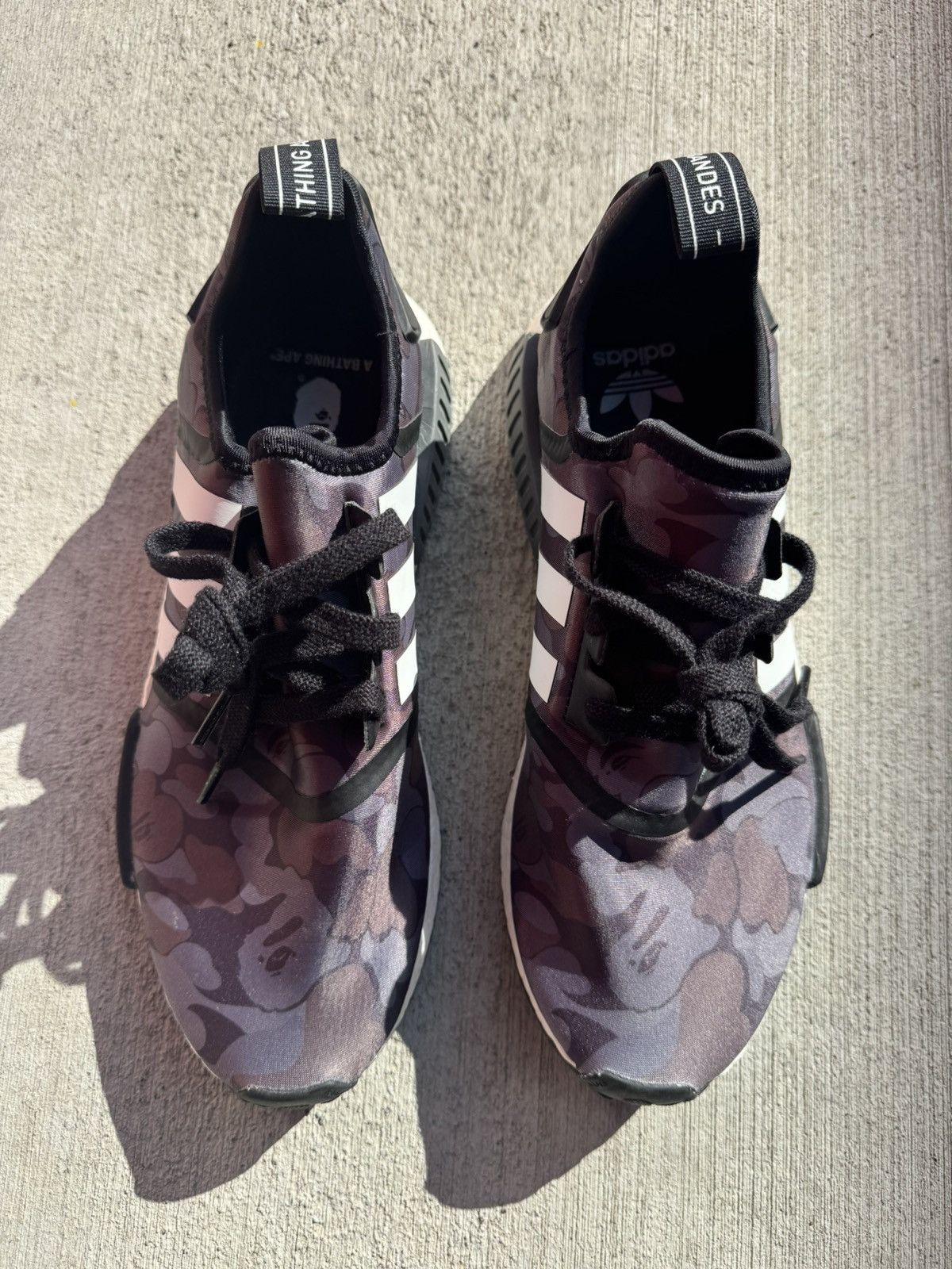 ADIDAS BAPE NMD R1 BLACK DARK CAMO SIZE 9.5 VNDS BATHING APE - www 