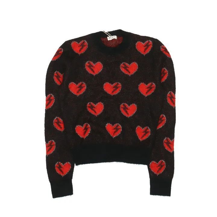 Saint Laurent Paris Yves Saint Laurent Heart Pattern Knit Sweater-2507 Size US S / EU 44-46 / 1 - 5 Thumbnail