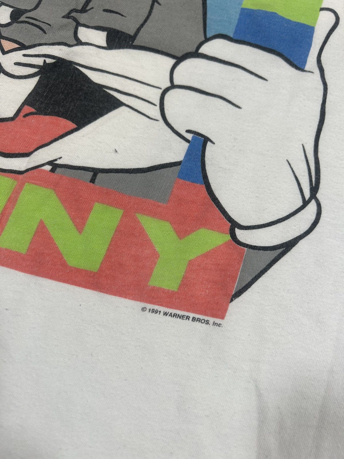Vintage × Warner Bros Vintage 1991' Bugs Bunny Big Logo Print Looney Tunes Shirt Size US XL / EU 56 / 4 - 3 Thumbnail