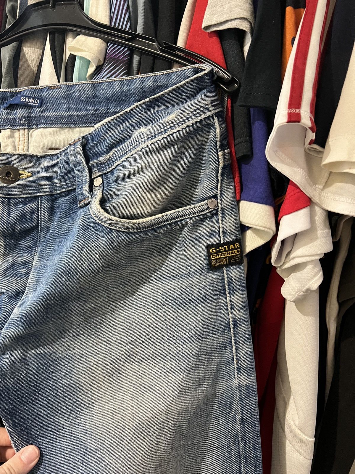 G-Star VINTAGE G-STAR RAW ATTAC BLUE ZIP 96 LOGO STRAIGHT FIT JEANS Size US 32 / EU 48 - 7 Thumbnail