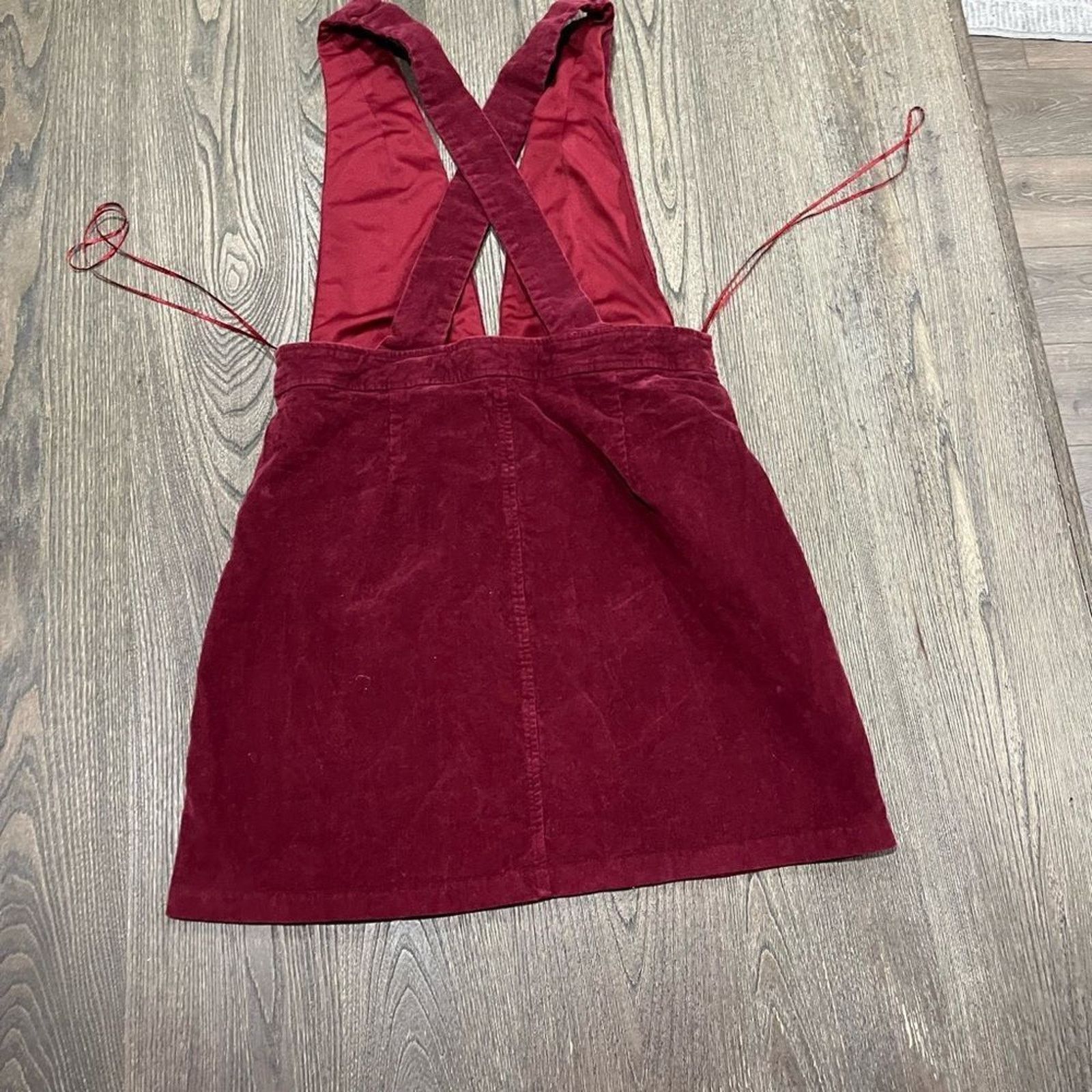 Vintage Aaron & Amber Overall Dress Corduroy Jumper Plunging Large Size L / US 10 / IT 46 - 7 Thumbnail