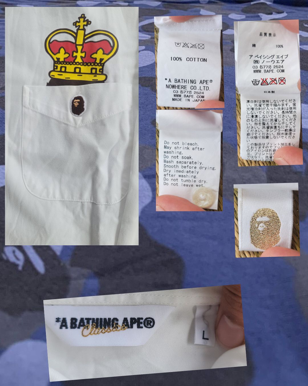 Bape 2008/9 Crown Ape Head Button up Dress Shirt Size US L / EU 52-54 / 3 - 2 Thumbnail