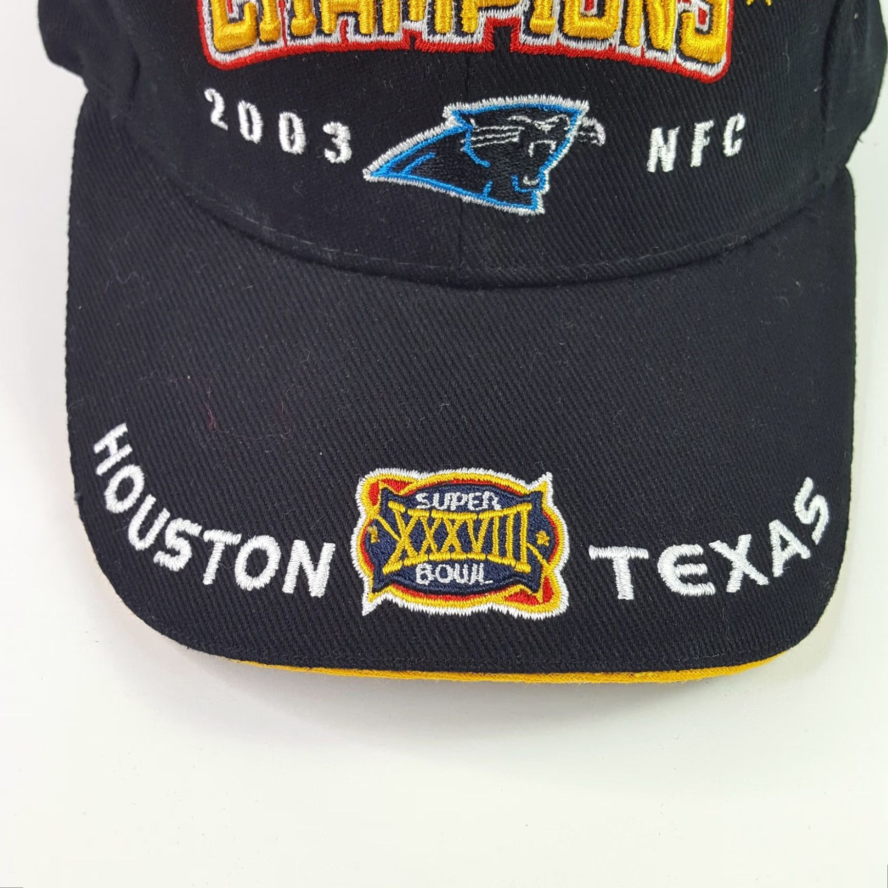 NFL VINTAGE NFL Carolina Panthers Football Snapback Hat Adjustable Black Twill Cap Size US 35 - 4 Thumbnail