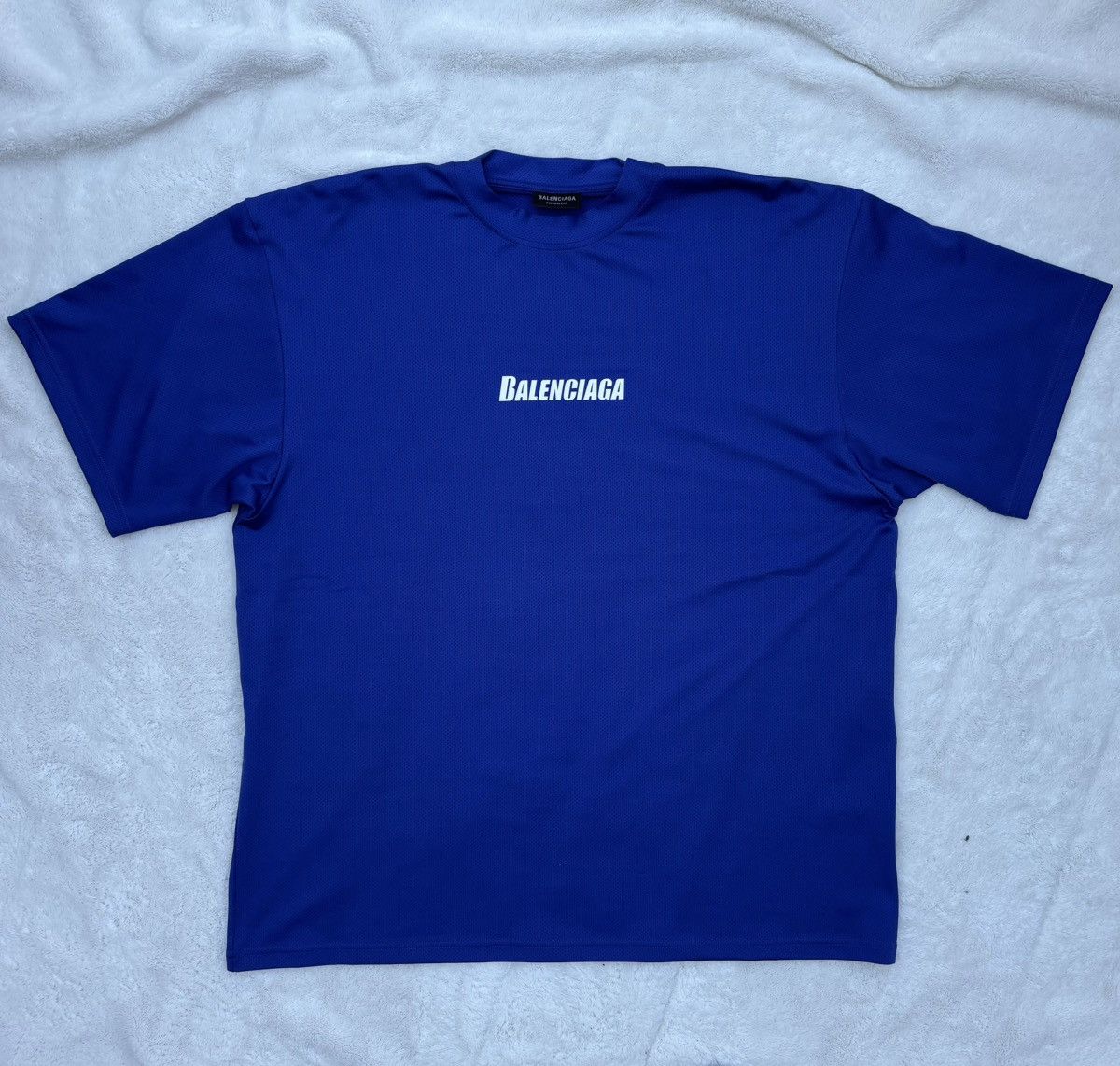 Balenciaga Blue Athletic Center Logo Tee