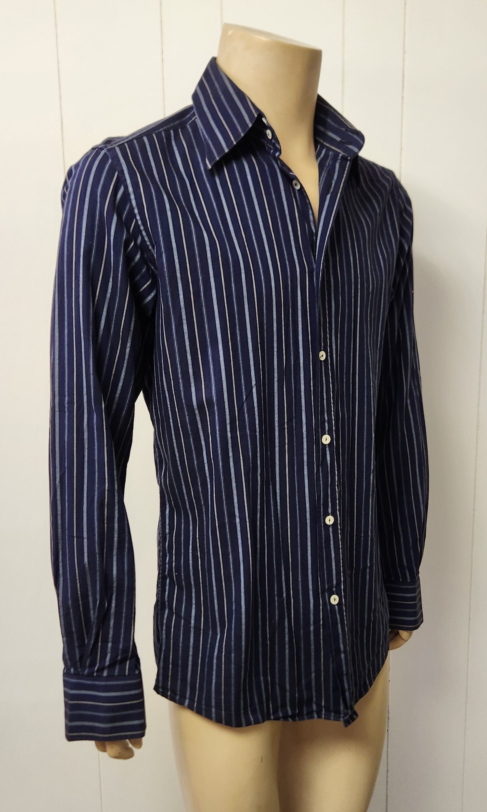 Dolce & Gabbana Dolce & Gabbana shirt L men's dark blue stripe Size US L / EU 52-54 / 3 - 3 Thumbnail