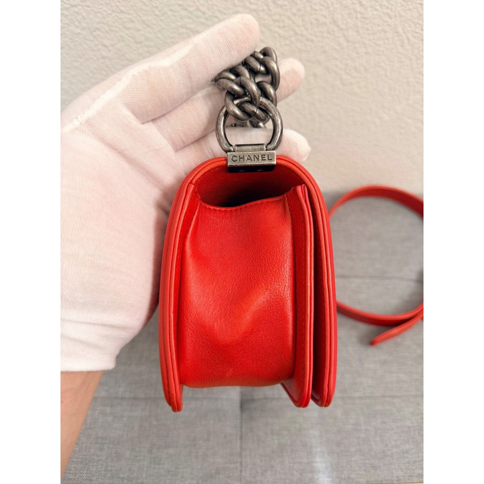 Chanel Chanel Boy Bag Small Quilted Lambskin Leather Chain Shoulder Size ONE SIZE - 4 Thumbnail