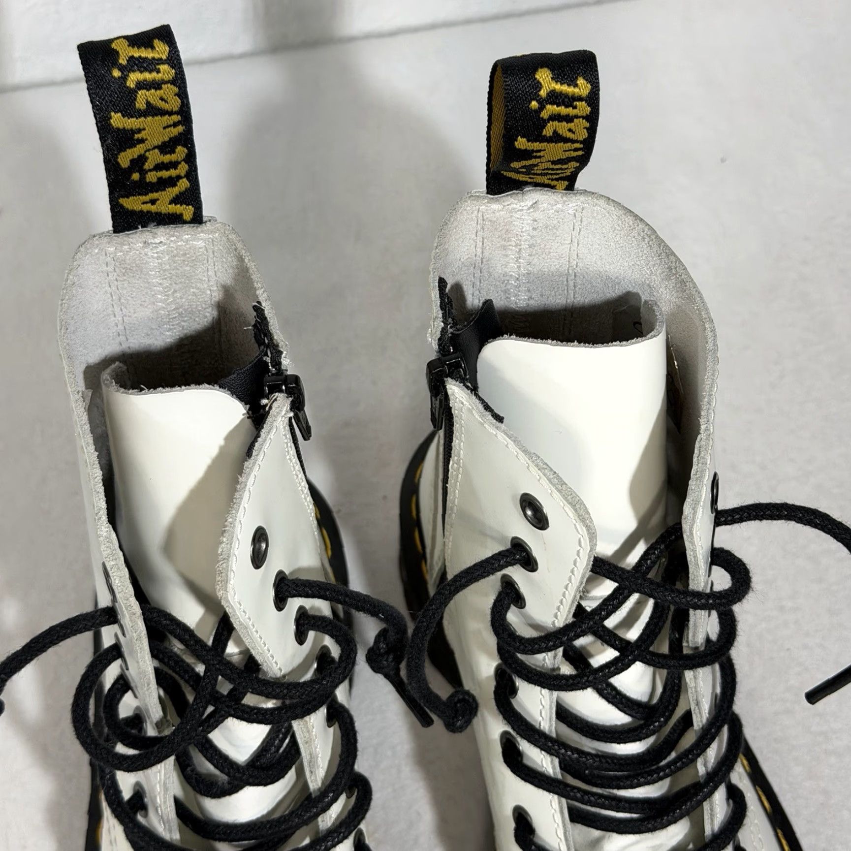 Dr. Martens Dr. Martens Jadon White Platform 8 Eye Boots US 8 M / UK 6 / EU 41 Womens Stain Size US 6 / IT 36 - 6 Thumbnail