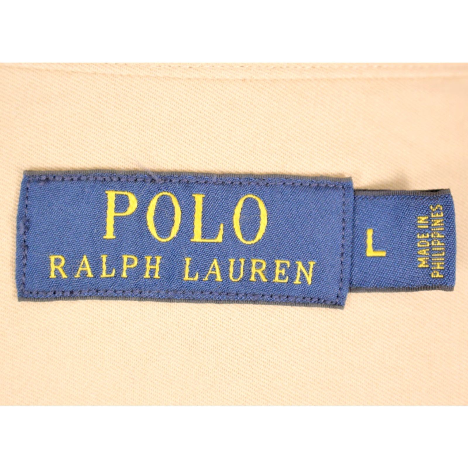 Polo Ralph Lauren Polo Ralph Lauren Shirt Khaki VTG Size L Long Sleeve Navy Base Hawaii Stencil Stain Size US L / EU 52-54 / 3 - 4 Thumbnail