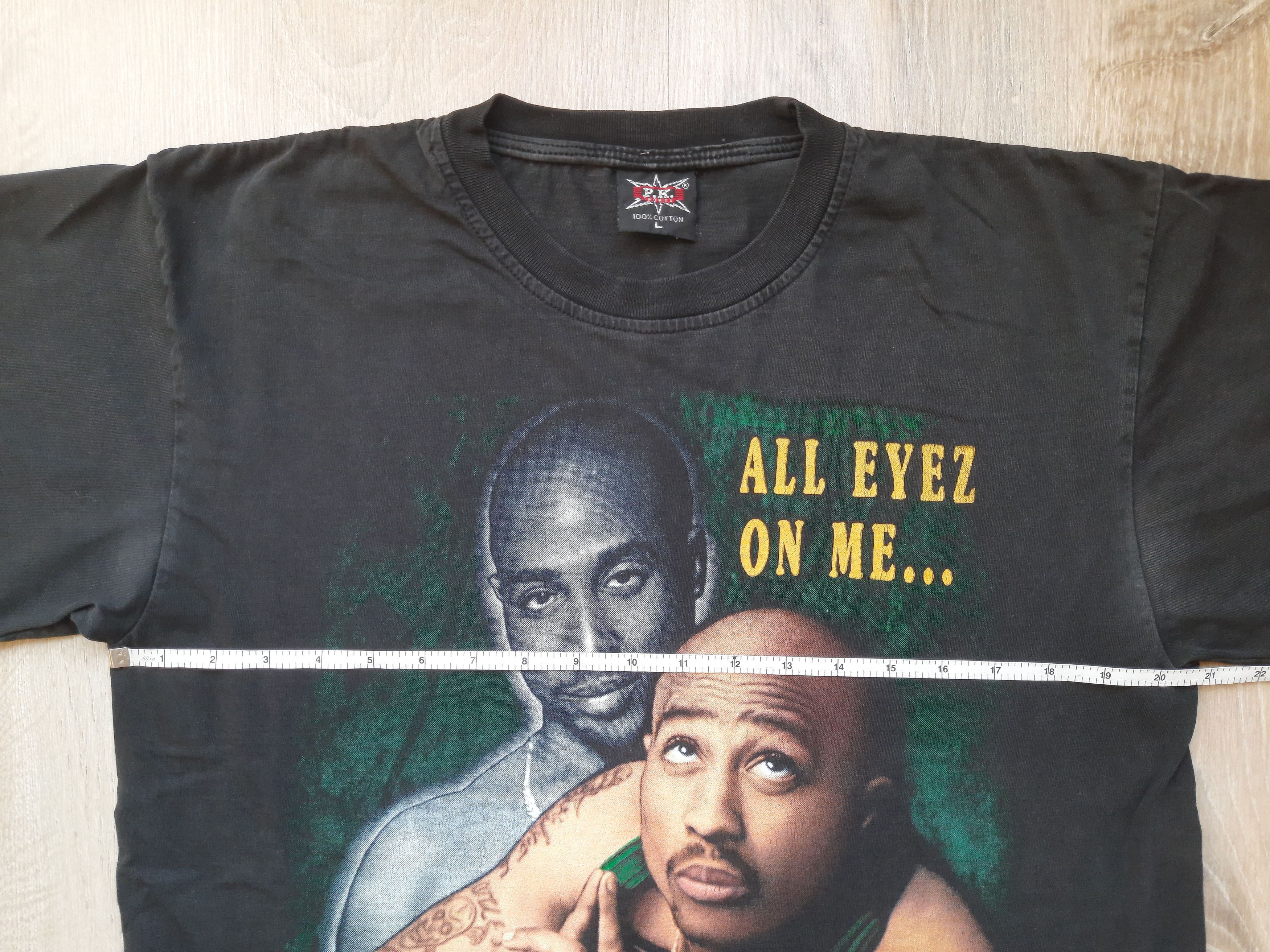 Vintage 90s Bootleg Tupac All Eyez On Me Hiphop Shirt Large