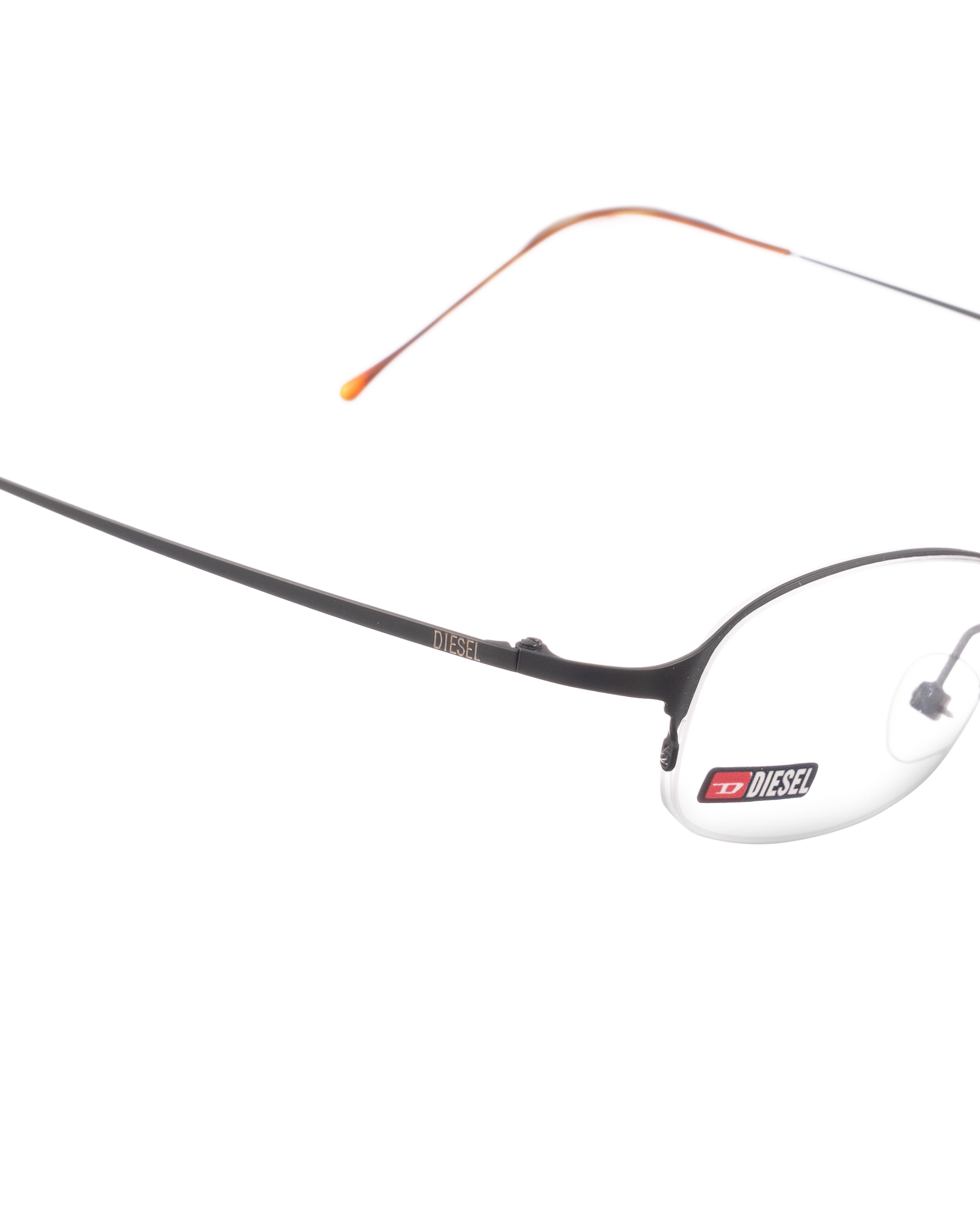 Diesel Diesel 90s Half Rim Oval Dark Silver & Orange Glasses Size ONE SIZE - 3 Thumbnail