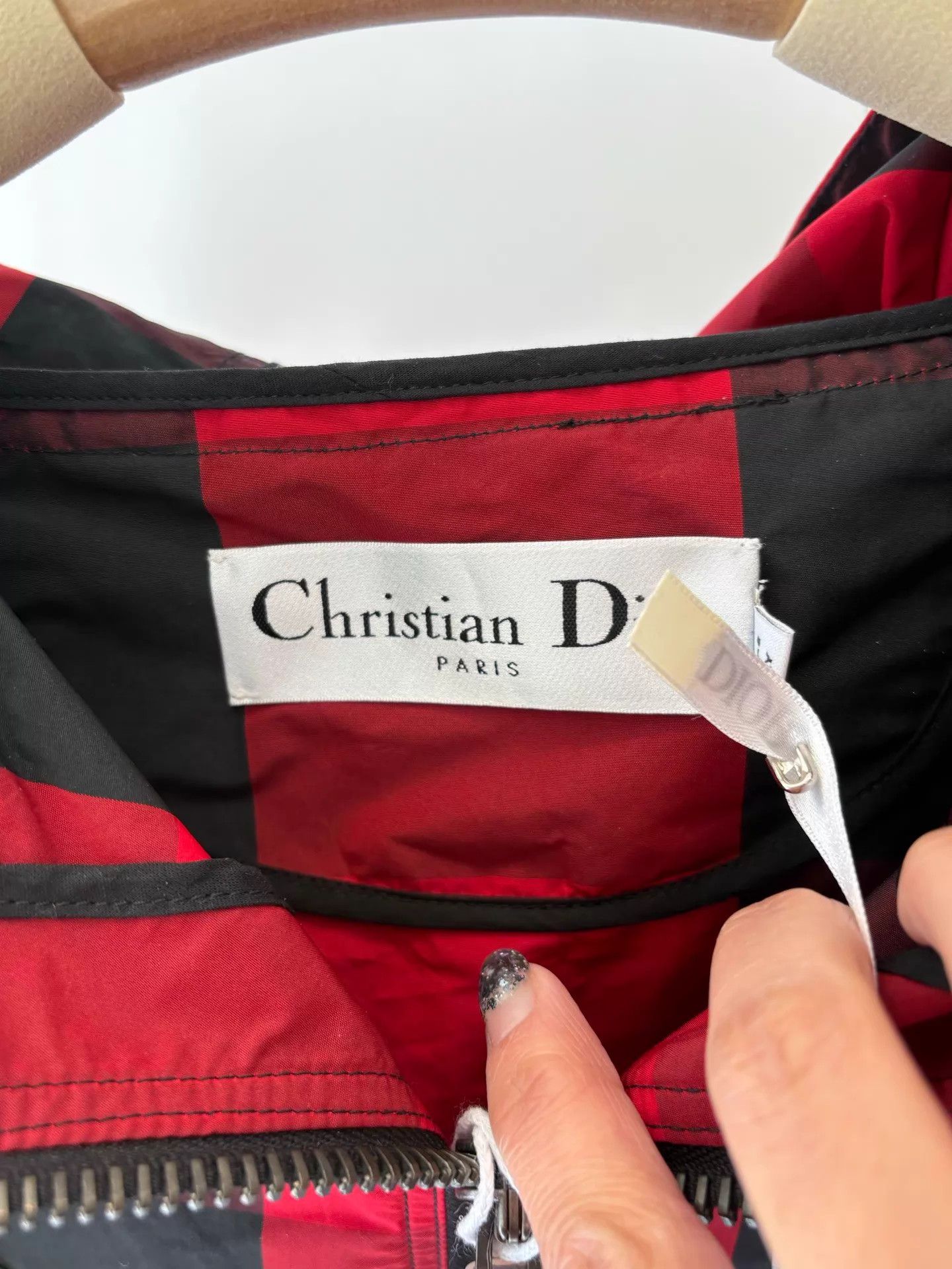 Dior Dior Red Black Check Hooded Classic Jacket Size S Size S / US 4 / IT 40 - 3 Thumbnail