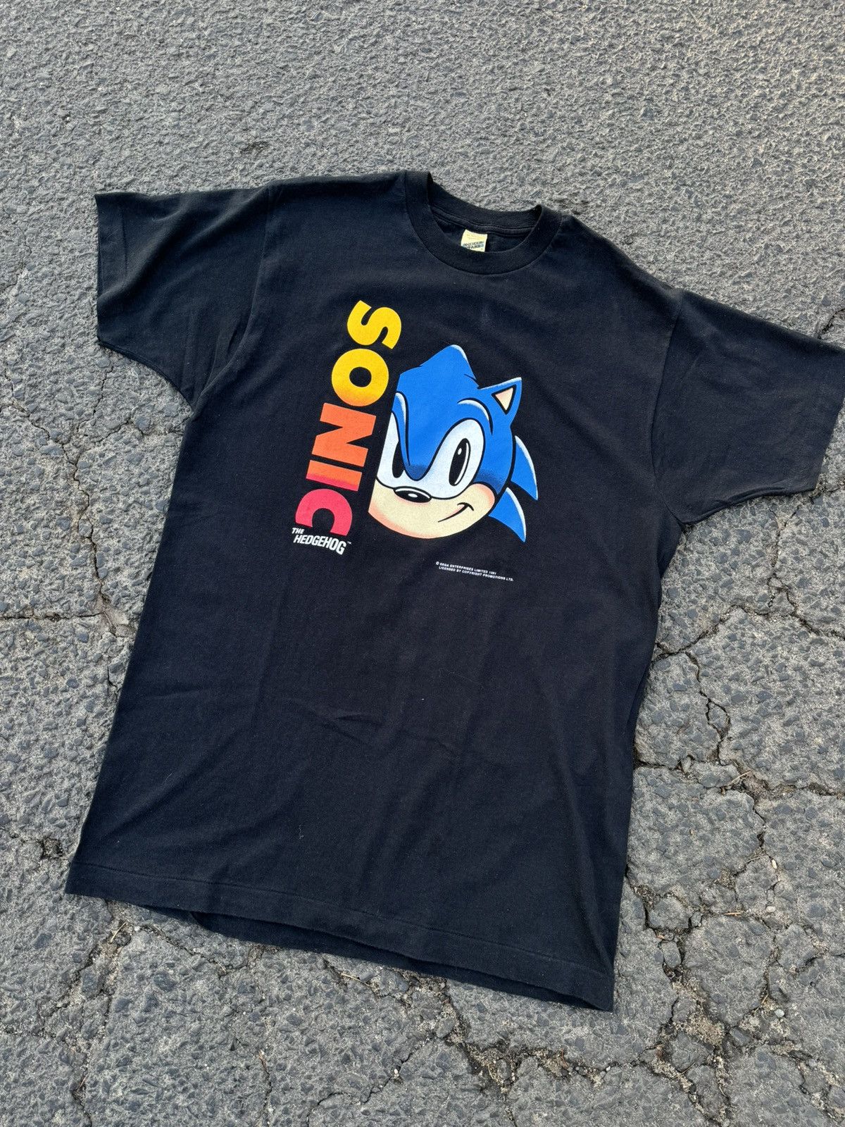 Nintendo 1991 Vintage Sonic The Hedgehog Sega Tees XL Single Stitch Size US XL / EU 56 / 4 - 7 Thumbnail