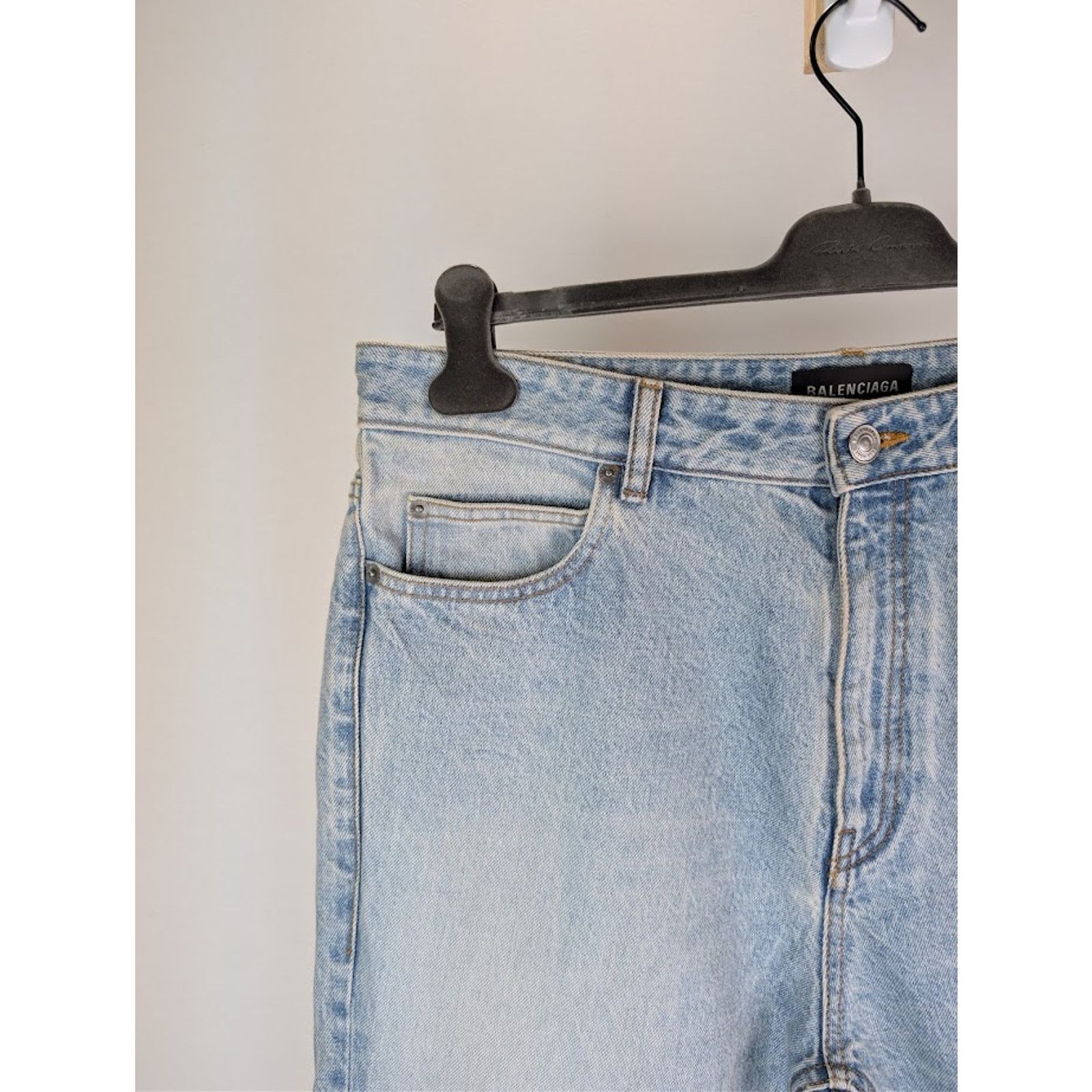 Balenciaga o1rshd1 Flared Denim Pants in Light Indigo/Madder Size US 33 - 6 Thumbnail