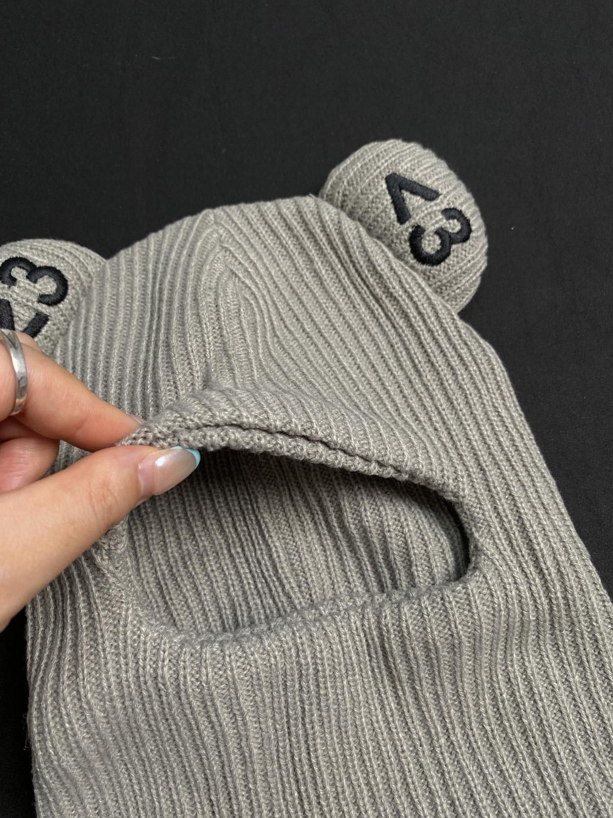 Japanese Brand Rare Box Boys Retro Hearts Gray Balaclava Ski Mask OS Size ONE SIZE - 2 Thumbnail