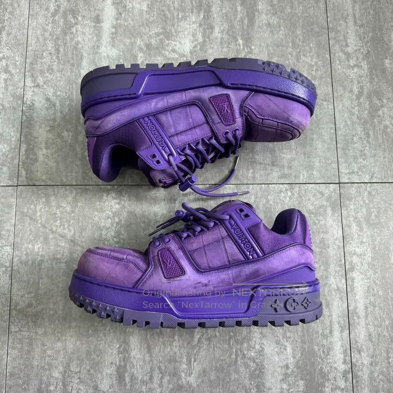 Louis Vuitton Louis Vuitton Trainer Purple Crocodile Fat Ding Board Shoe Size US 7.5 / EU 40-41 - 3 Thumbnail