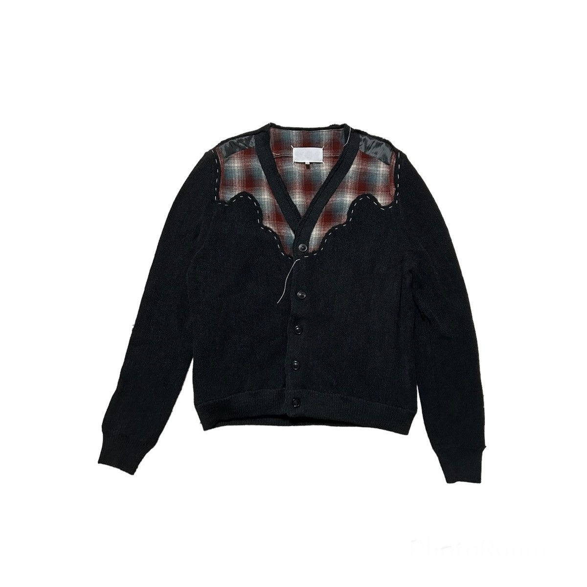 image of New Maison Margiela x Pendleton Wool Plaid Cardigan in Grey, Men's (Size XS)