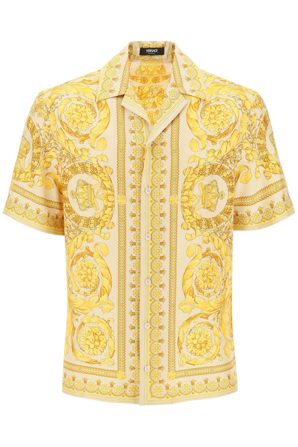 image of Versace Barocco Bowling Shirt in Mixed Colours, Men's (Size Medium)