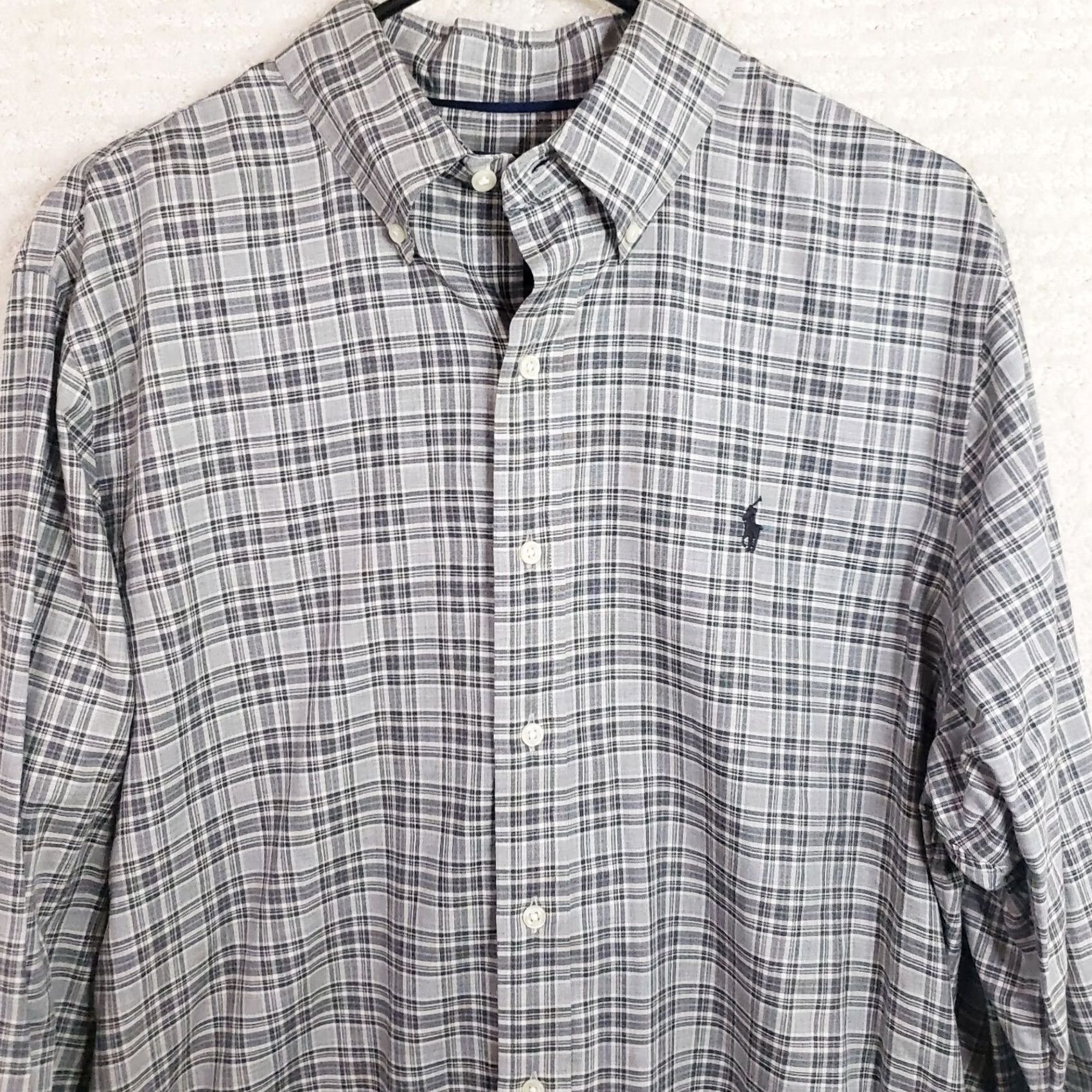 Ralph Lauren Ralph Lauren Shirt Mens Large Gray Plaid Button-Down Slim Fit Casual Pony Logo Size US L / EU 52-54 / 3 - 2 Thumbnail