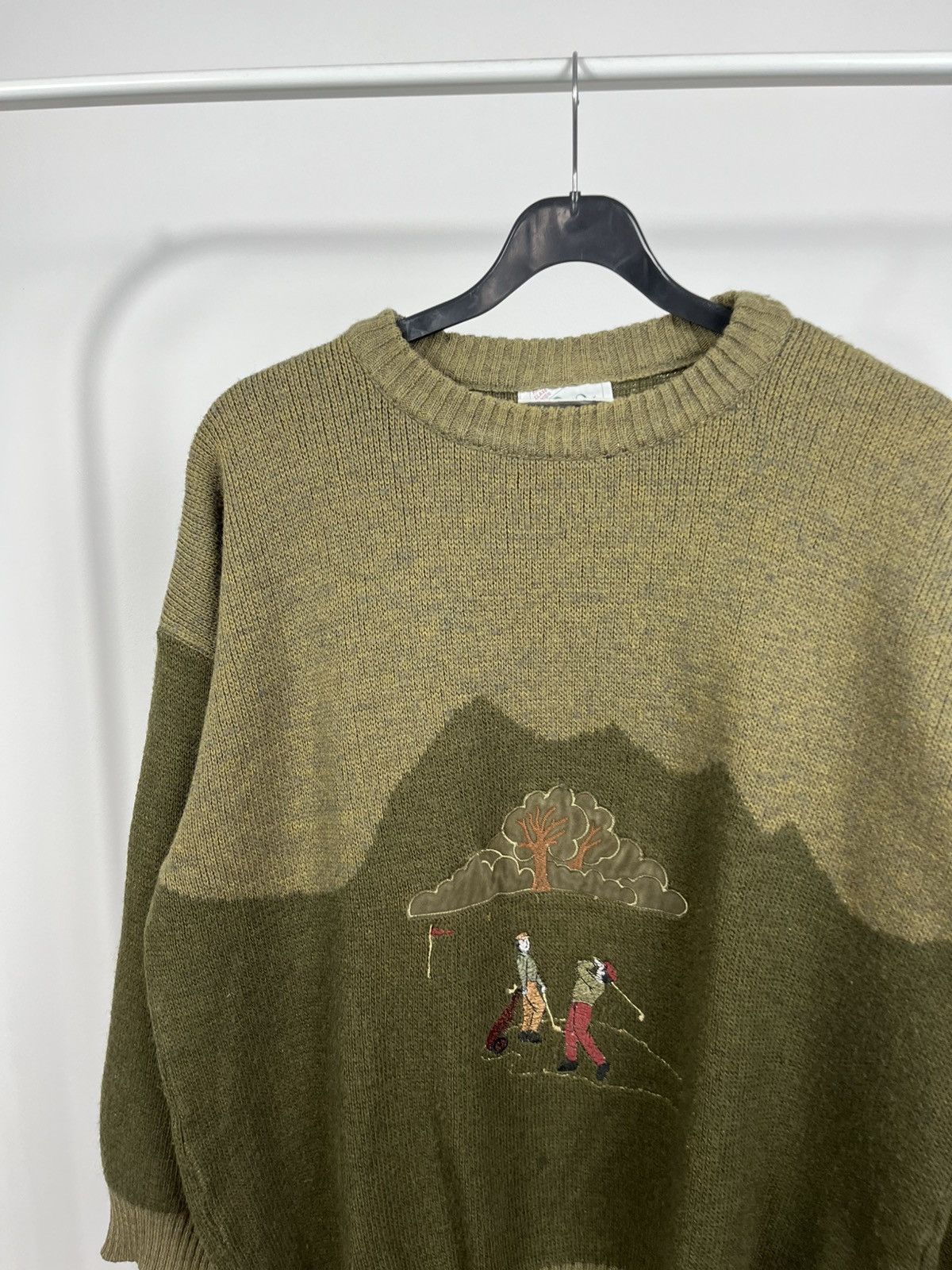 Other Vintage Paco Calvari Golf Sweater Wool Golf Scene Knit L Size US L / EU 52-54 / 3 - 3 Thumbnail