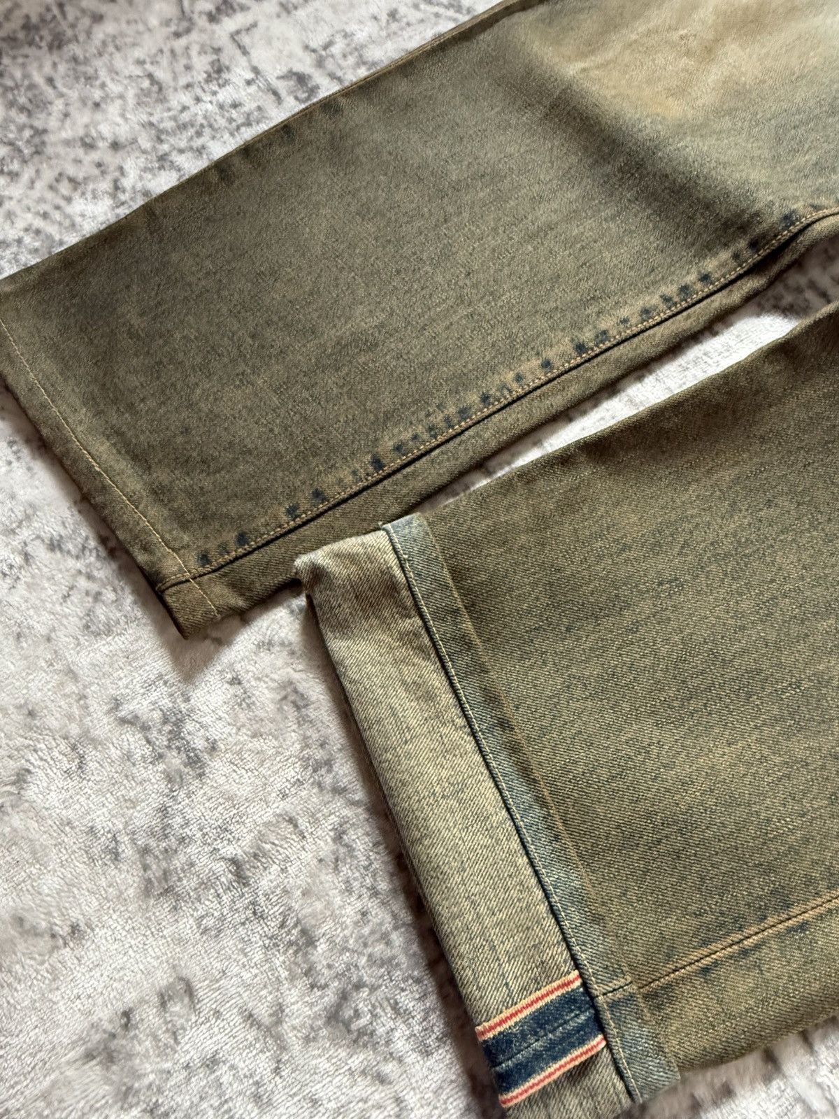 Japanese Brand Edwin 505 Trompe L’oeil Earthy Mud Dipped Selvedge Jeans Size US 34 / EU 50 - 4 Thumbnail