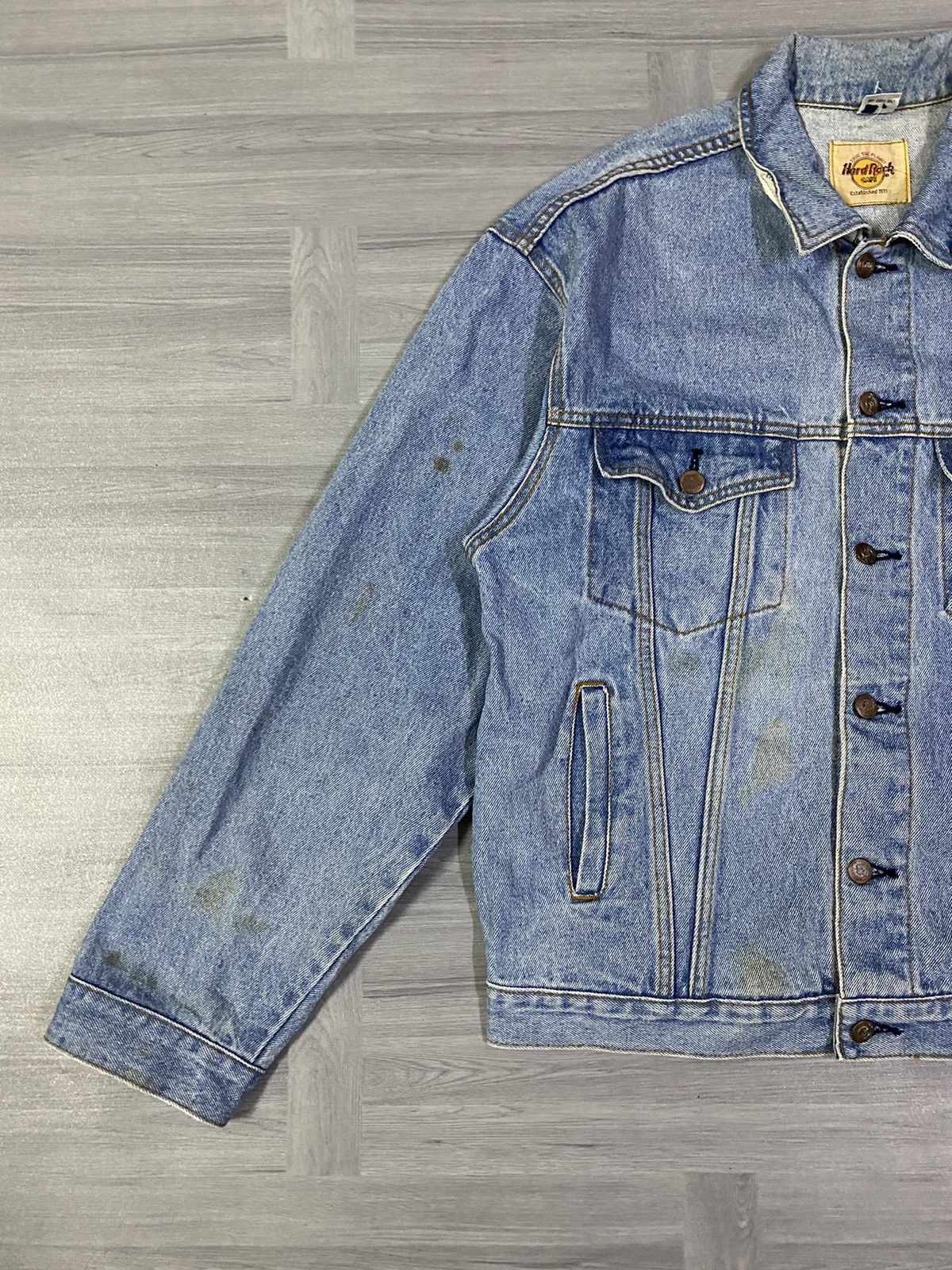 Hard Rock Cafe Vintage Hard Rock Cafe Atlanta Save The Planet Denim Jacket Size US L / EU 52-54 / 3 - 15 Thumbnail