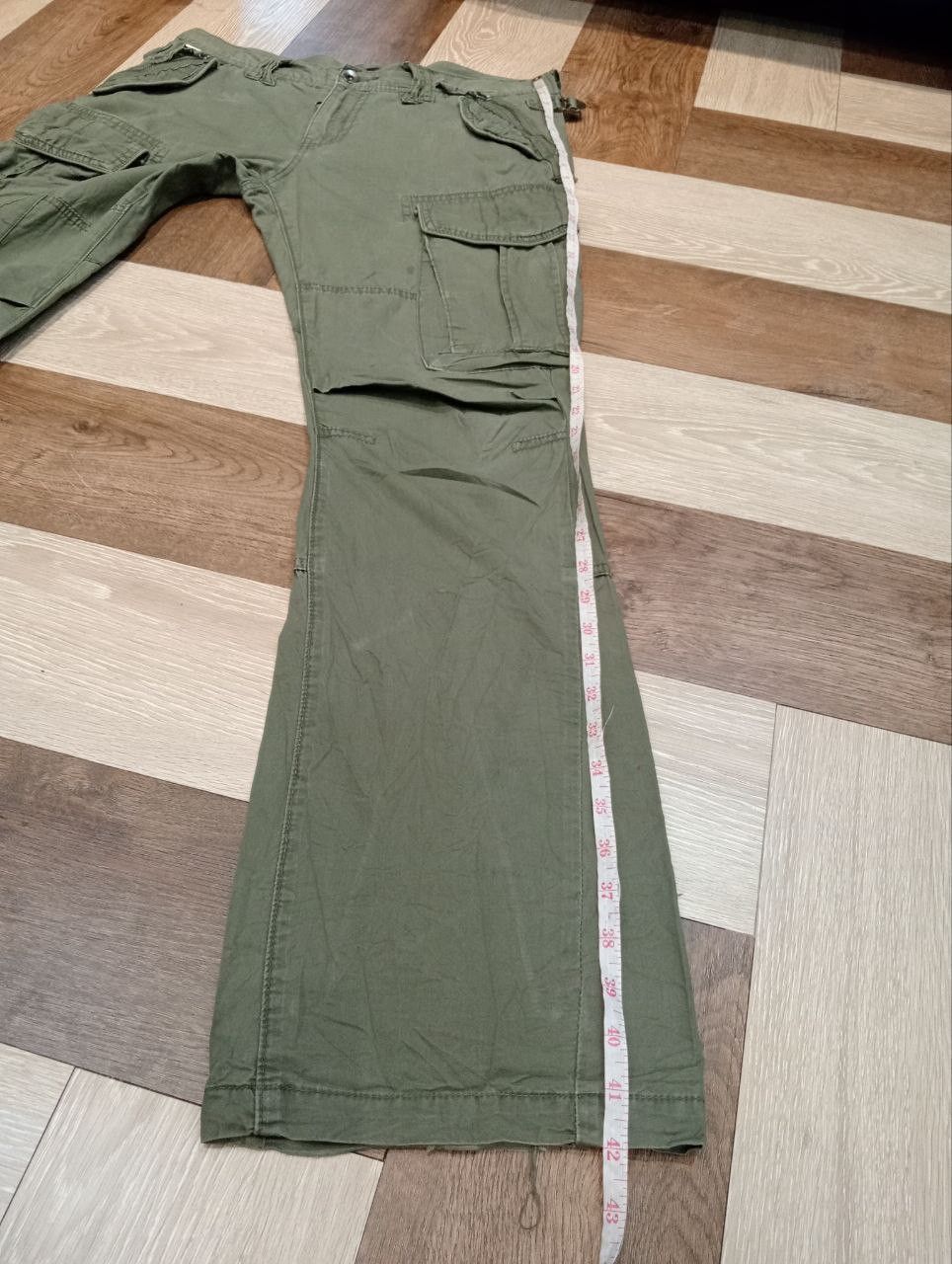 JACKROSE JACKROSE JAPAN FLARED CARGO PANTS SIZE 33 GREEN ARMY Size US 33 - 14 Thumbnail