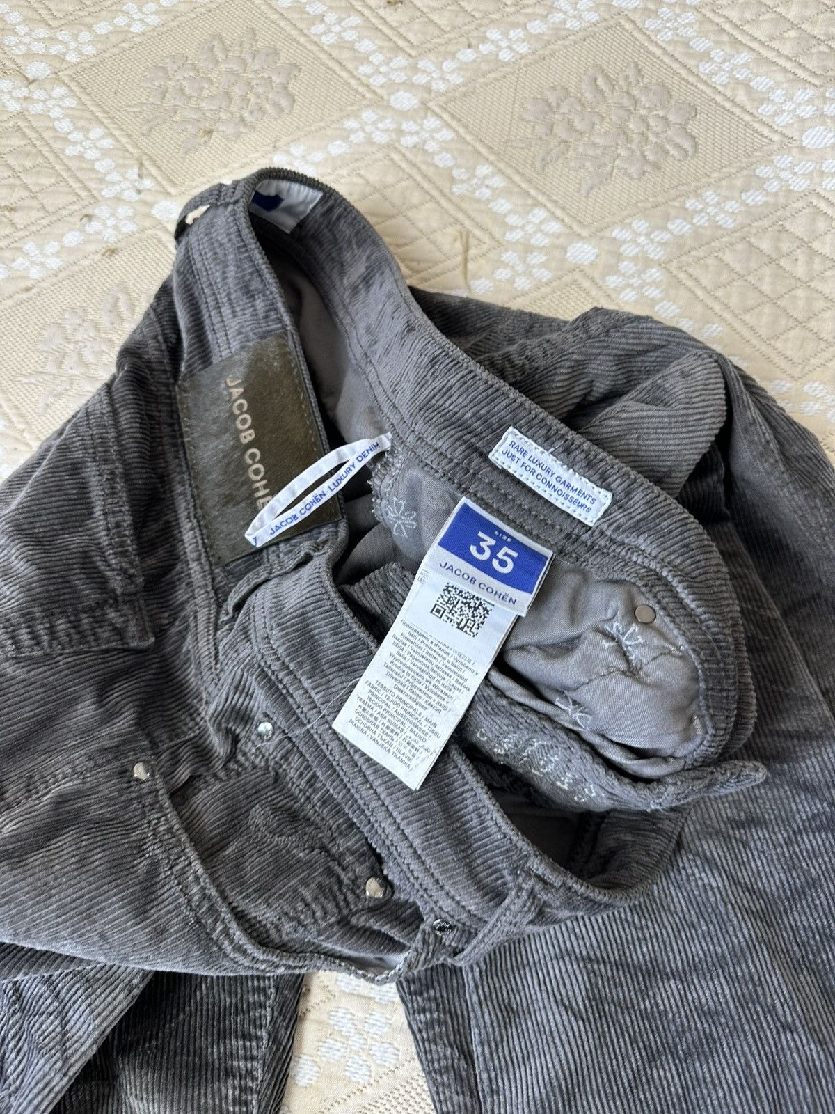 Jacob Cohen 🔥 Jacob Cohen Nick Slim Corduroy Trousers Pants Velvet Size US 35 - 6 Thumbnail